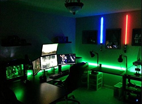 Kids Room LED Light Kit for Computer Desk, Study Desk & Gaming Desk - Super Bright Remote Control Green LED Lights with Strobe Effects - Perfect for Study, Work & Gaming Setup