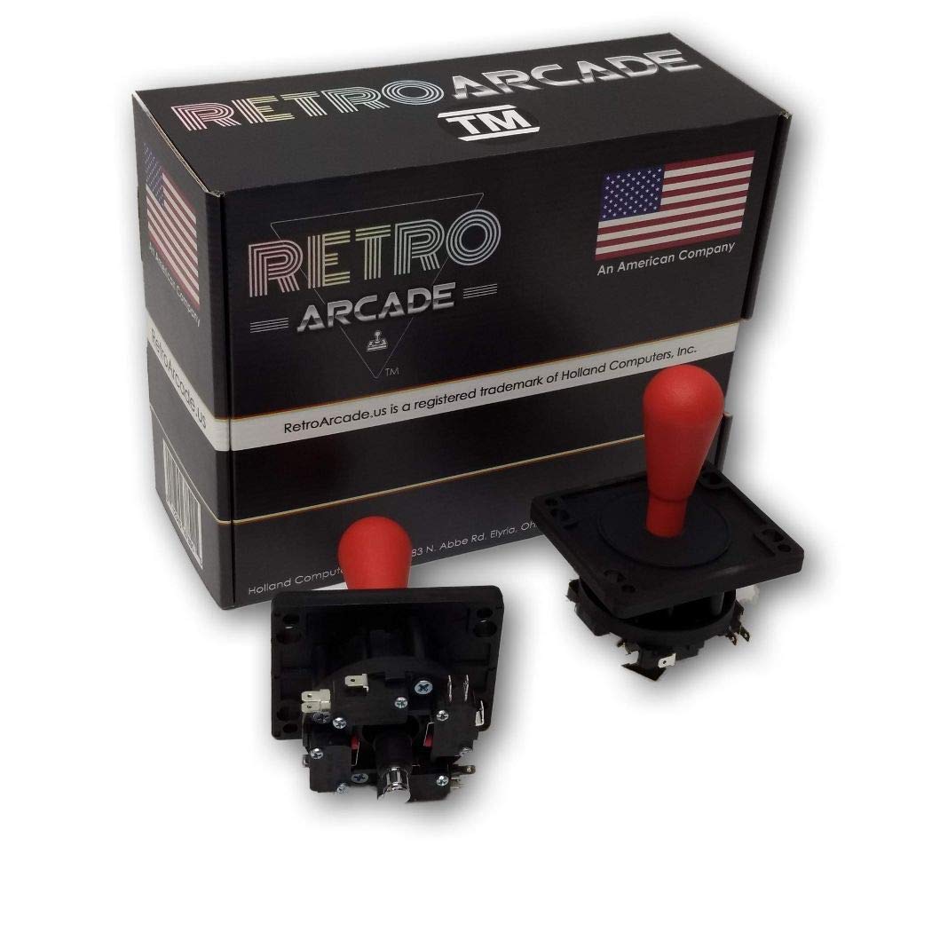 Competition Style Arcade Joystick - 8-Way Precision Control with Red Elliptical Handle for Fighting Games & Retro Gaming - Perfect for MAME, Street Fighter & Classic Arcade Cabinets