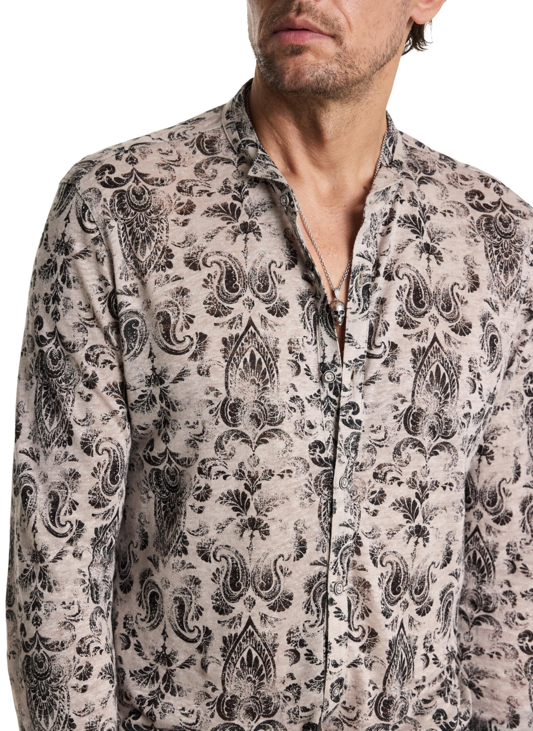 John Varvatos Men's Padria Button-Down Shirt | Premium Cotton Dress Shirt for Business & Casual Wear | Office, Date Night & Special Occasions