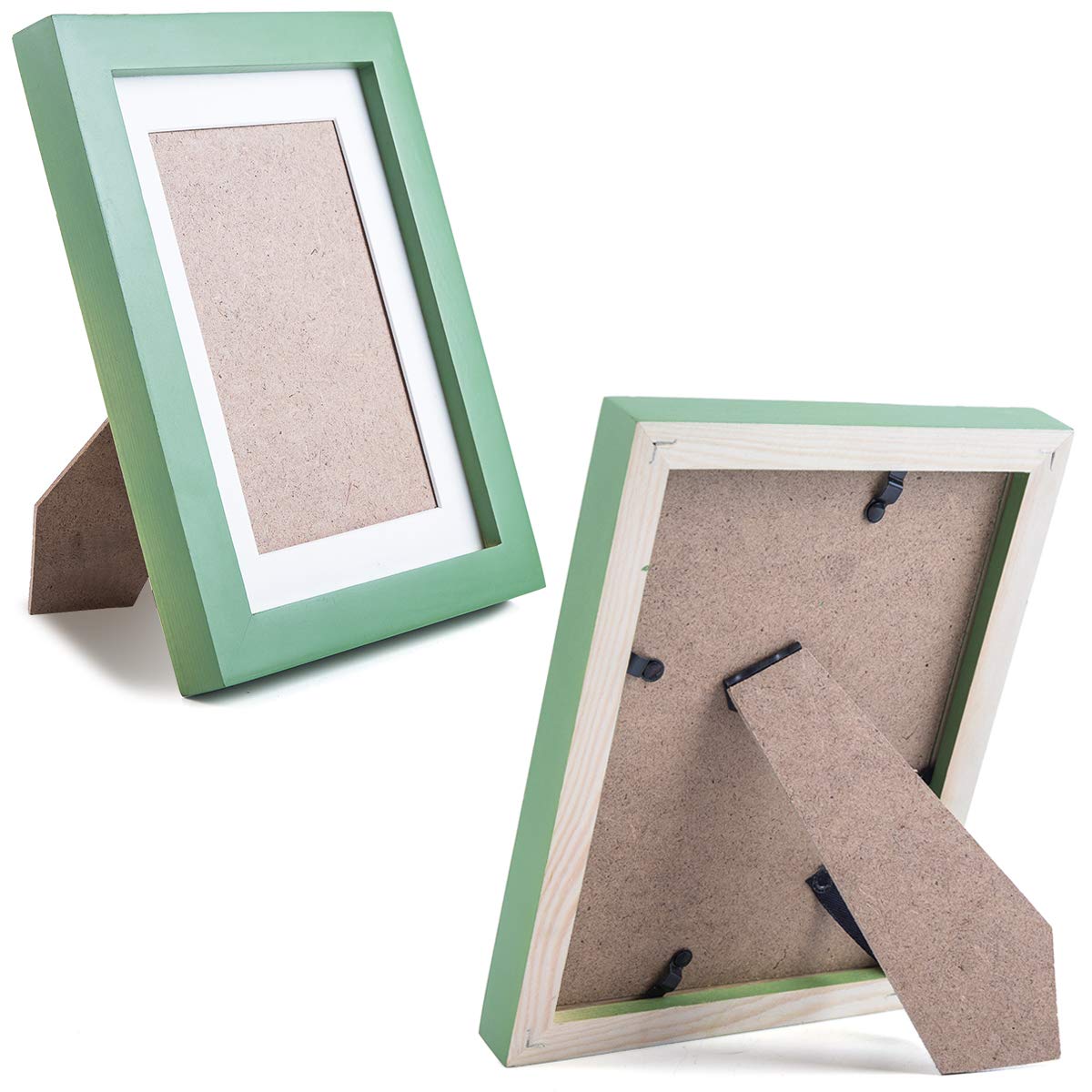 5x7 Green Nature Solid Wood Picture Frames - 2 Pack for Wall Mount & Tabletop Display - Perfect for Home Decor, Office, and Gift Giving