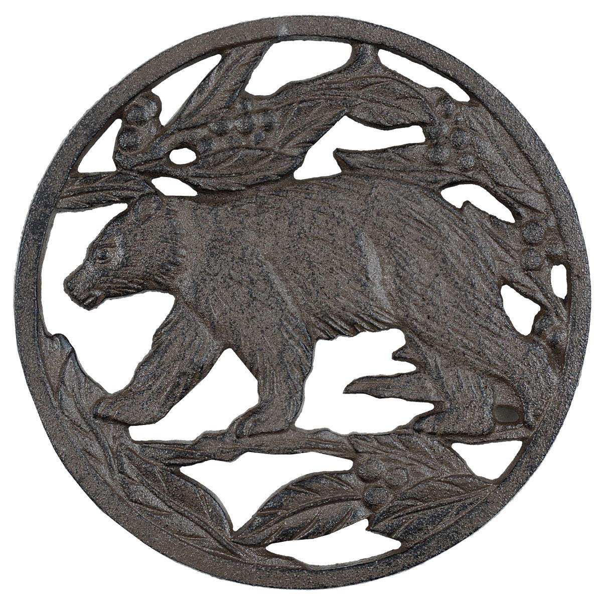 Black Bear Cast Iron Trivet - Heat Resistant Kitchen Decor for Hot Pots & Pans - Rustic Home Decor for Stovetop, Dining Table & Countertop Protection