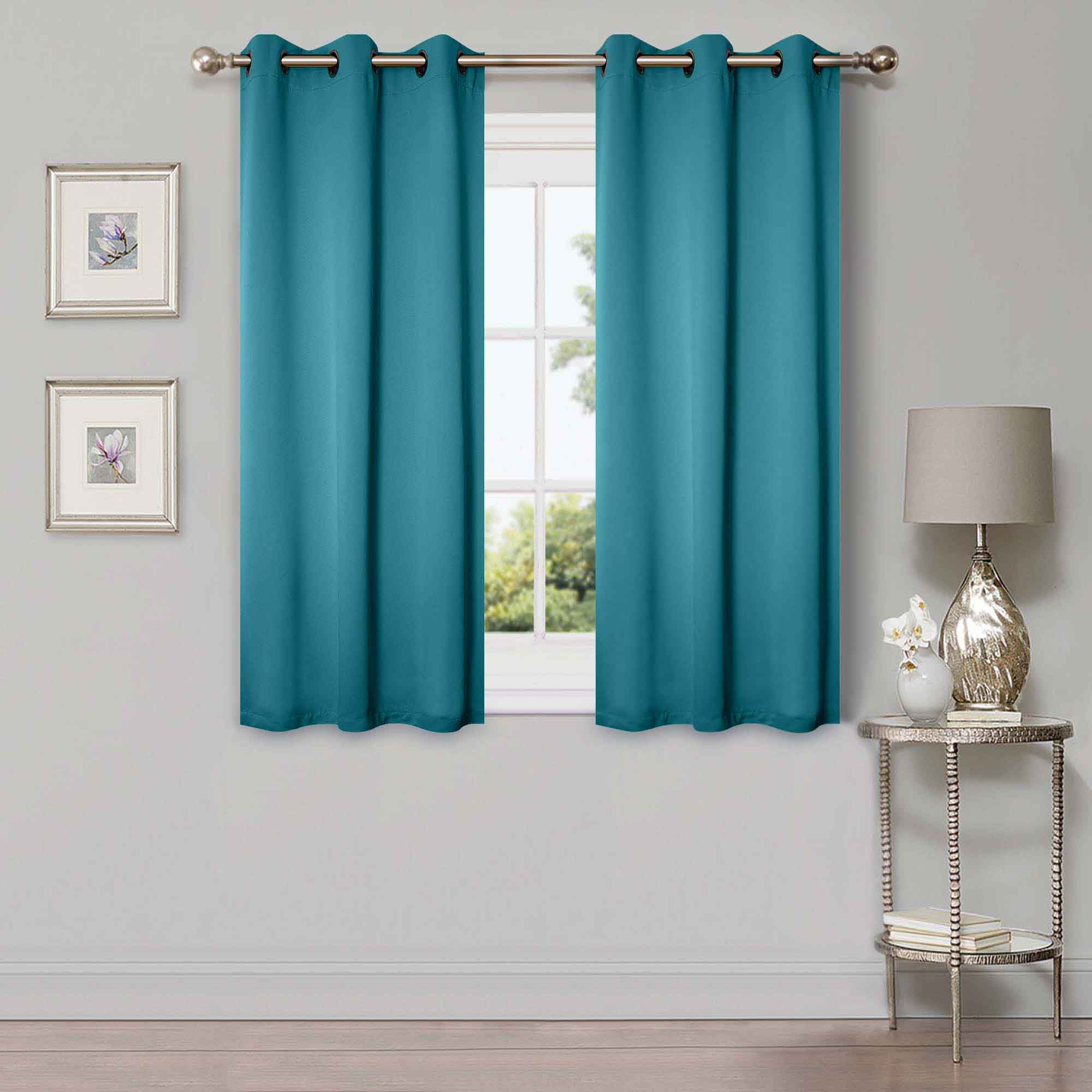 Solid Classic Modern Grommet Blackout Curtain Set - Thermal Insulated Window Drapes for Bedroom & Living Room - Noise Reducing & Light Blocking for Better Sleep