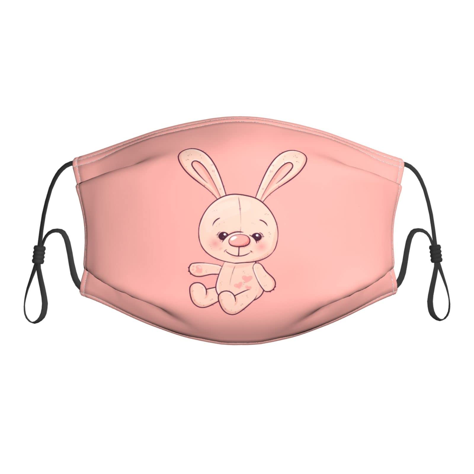 Reusable Adjustable Unisex Rabbit Cubs Face Mask with Filter - Dust Protection for Outdoor Activities, Travel & Daily Commute
