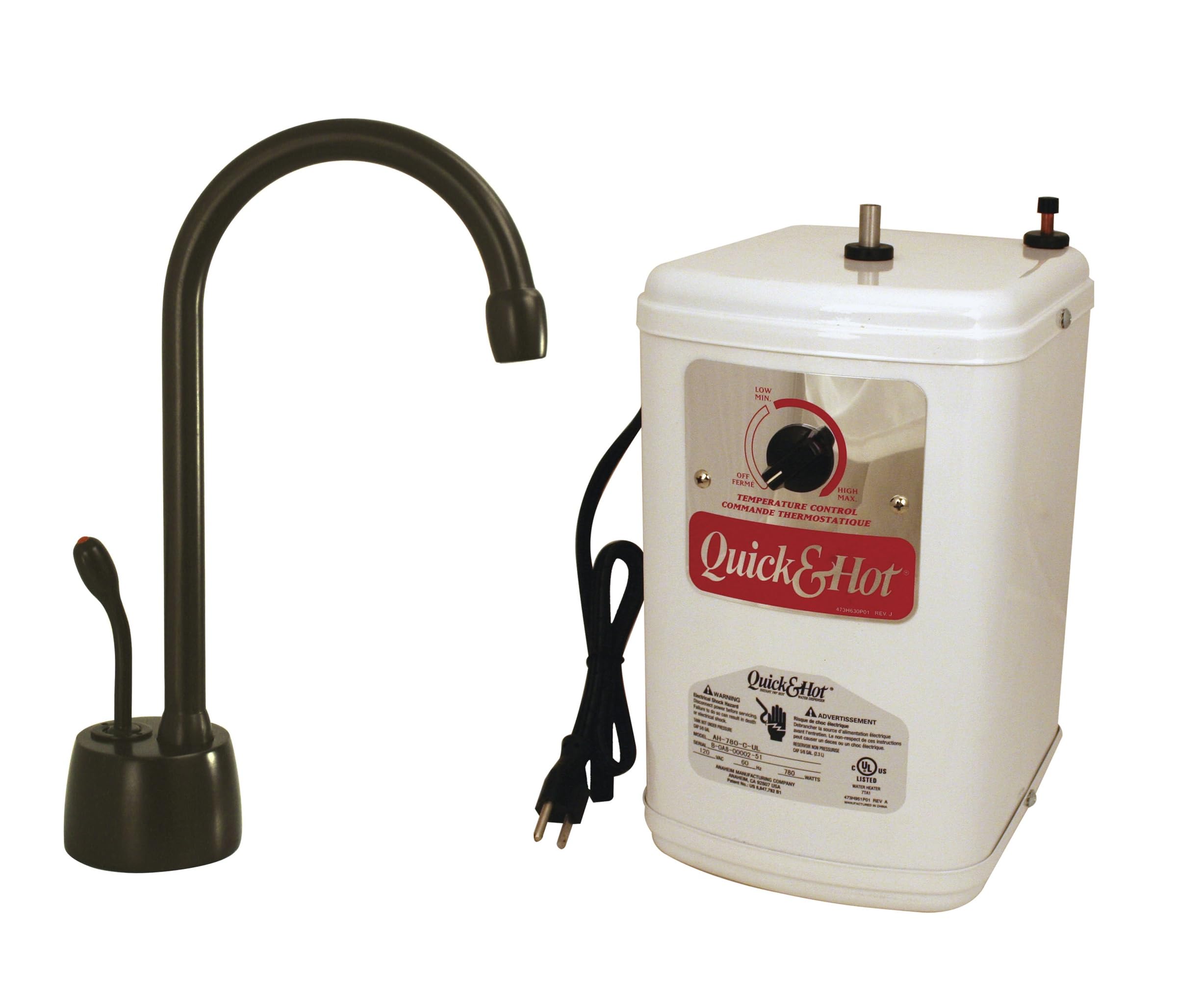 Westbrass D271H-12 Velosah 9-Inch Single Handle Thermostatic Hot Water Dispenser Faucet in Oil Rubbed Bronze - Perfect for Kitchen, Office, or Breakroom Instant Hot Water Needs