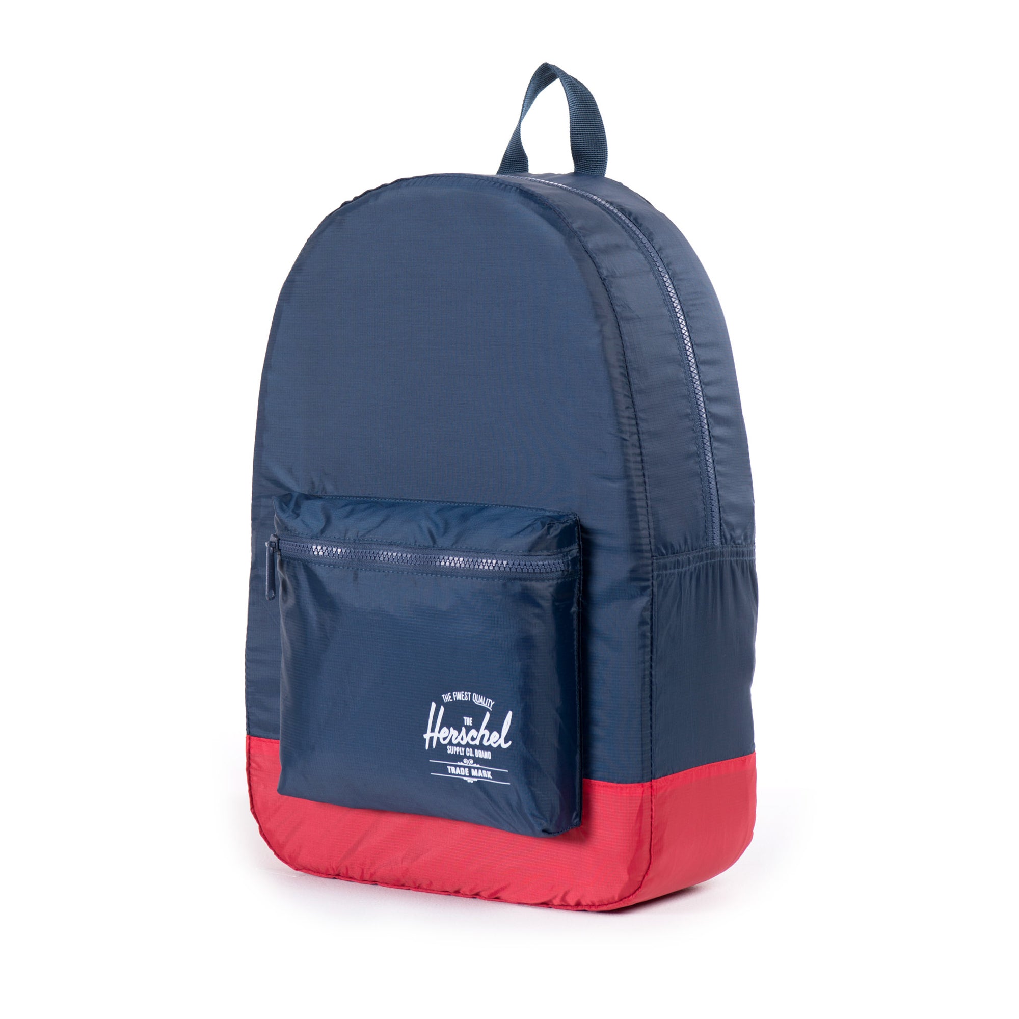 Herschel Packable Daypack Backpack - Lightweight & Water-Resistant for Travel, Hiking & Daily Use - Navy/Red