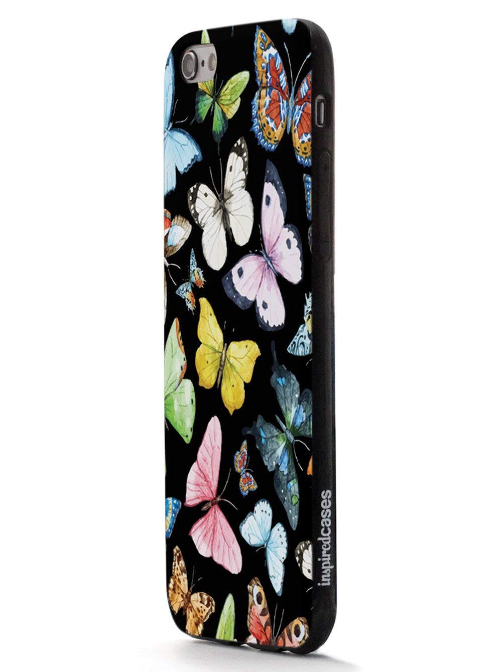 Inspired Cases - Premium 3D Textured Protective Phone Case Compatible with iPhone 12 Pro - Watercolor Butterflies Design - Shockproof & Anti-Scratch - Perfect for Daily Use, Travel & Outdoor Activities (Black)