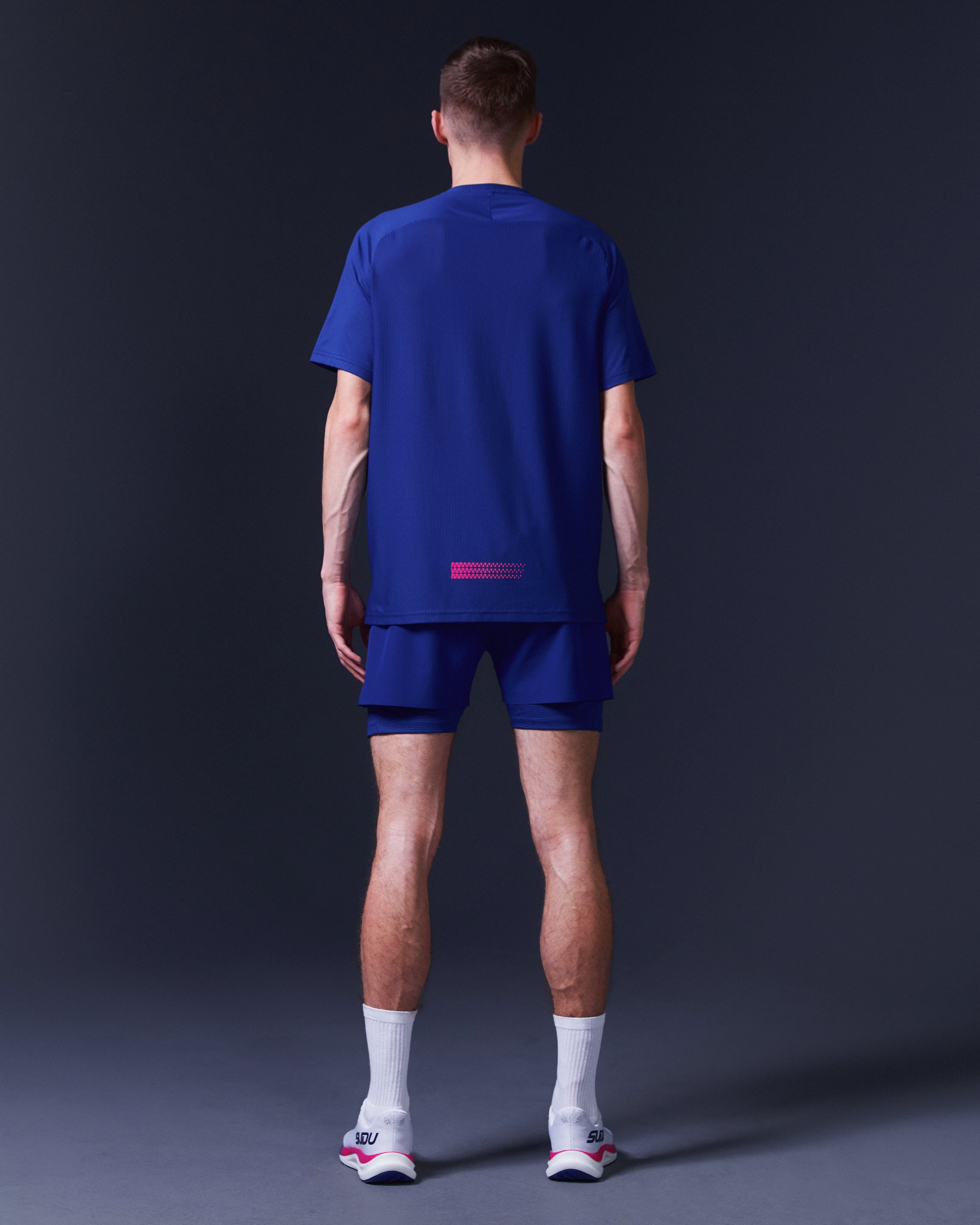 SRS 01 Men's Running Shorts - Breathable Athletic Shorts for Gym & Workout - Dark Blue/Pink - Perfect for Jogging, Training & Outdoor Activities