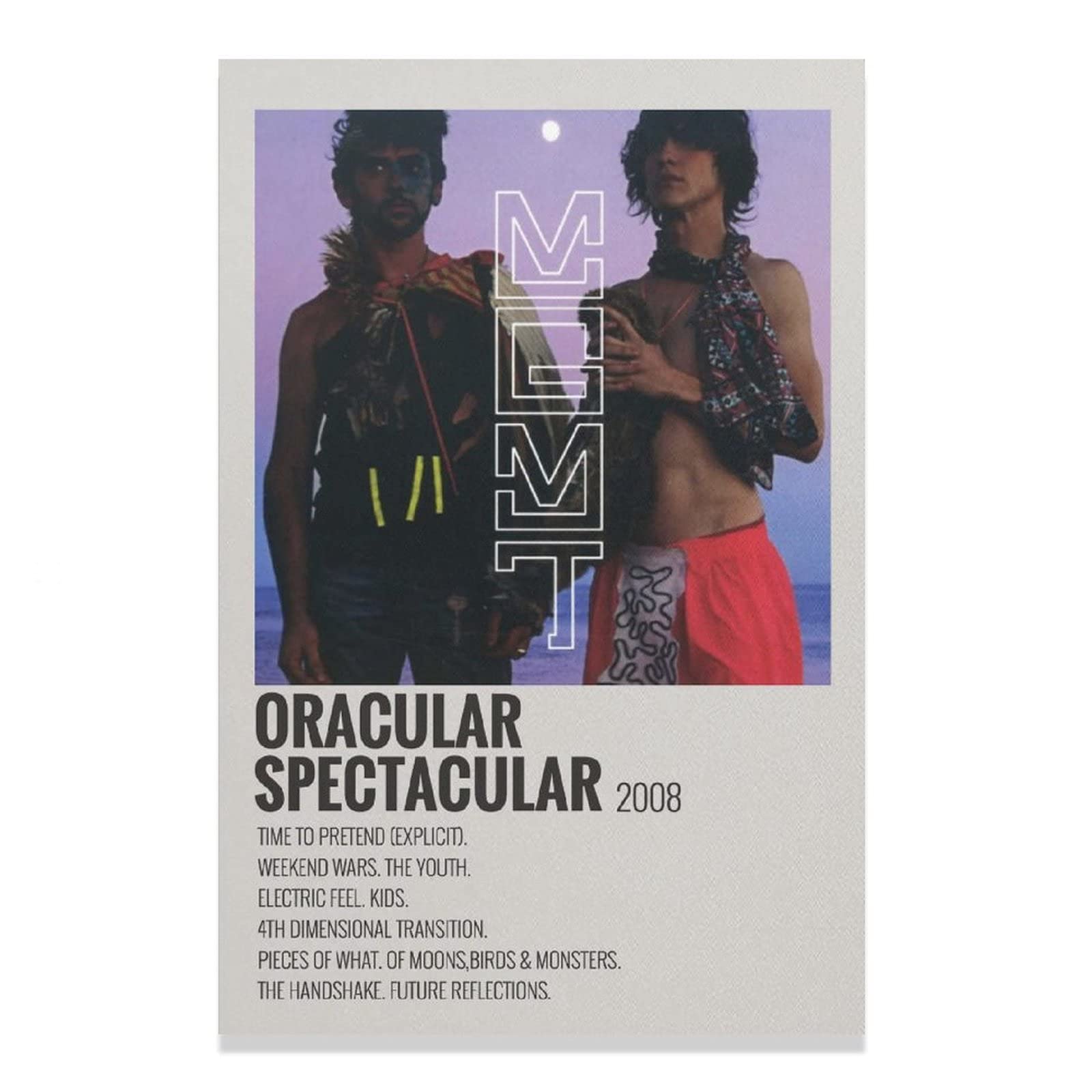 MGMT Oracular Spectacular Canvas Poster - 40x60cm (16x24in) Unframed Wall Art for Bedroom, Office & Sports Decor - Perfect Gift for Music & Landscape Lovers