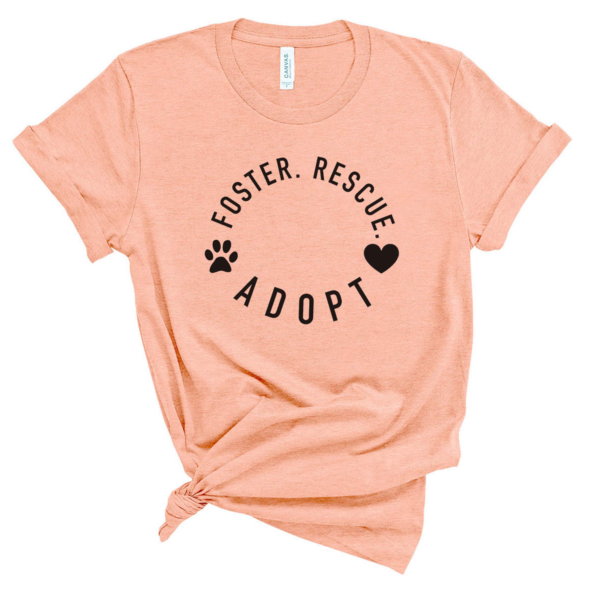 Foster Rescue Adopt Dog Rescue T-Shirts for Women - Cute Dog Lover Gifts, Dog Mom Shirts - Perfect for Animal Shelter Volunteers, Pet Adoption Events & Dog Lovers Daily Wear