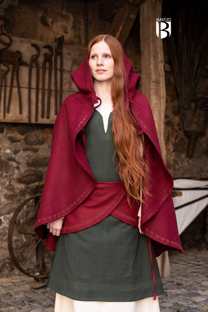 Red Cape Affra - Elegant & Stylish Women's Cape for Parties, Weddings & Special Occasions | Perfect for Halloween, Cosplay & Evening Events