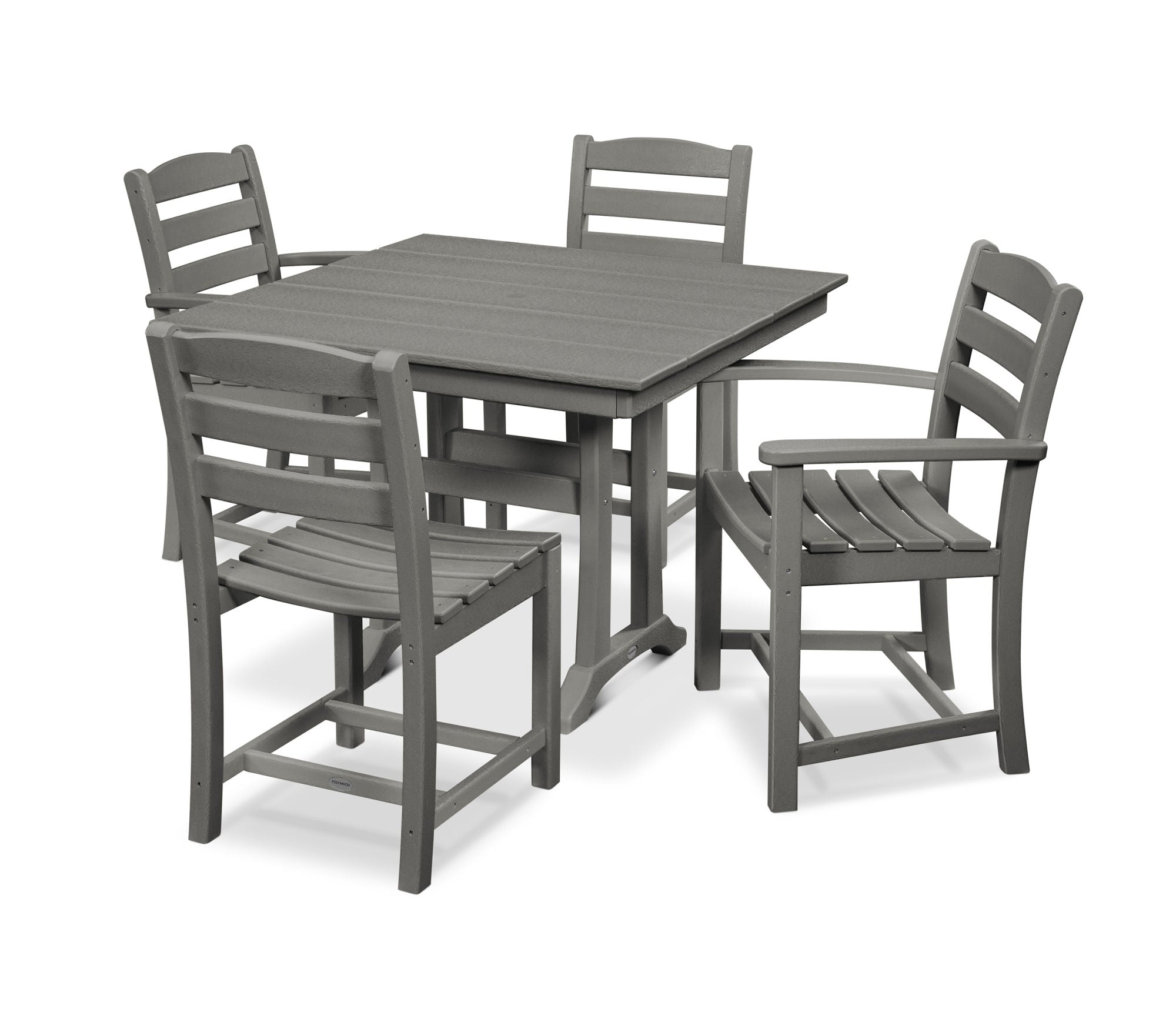 POLYWOOD La Casa Café 5-Piece Farmhouse Trestle Dining Set - Outdoor Patio Furniture for Garden, Backyard, and Poolside Dining