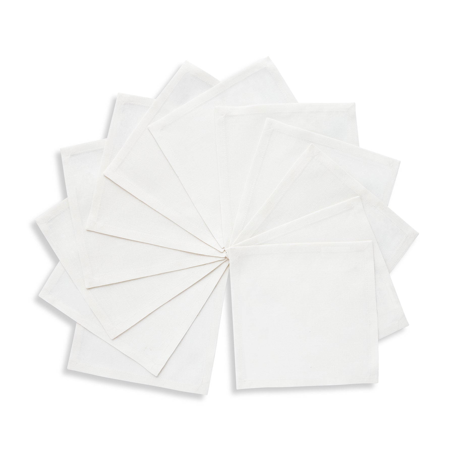Premium Dru Cotton Linen Cocktail Napkins - Set of 12, 5x5 Inches, Absorbent & Elegant for Parties, Weddings, and Home Decor