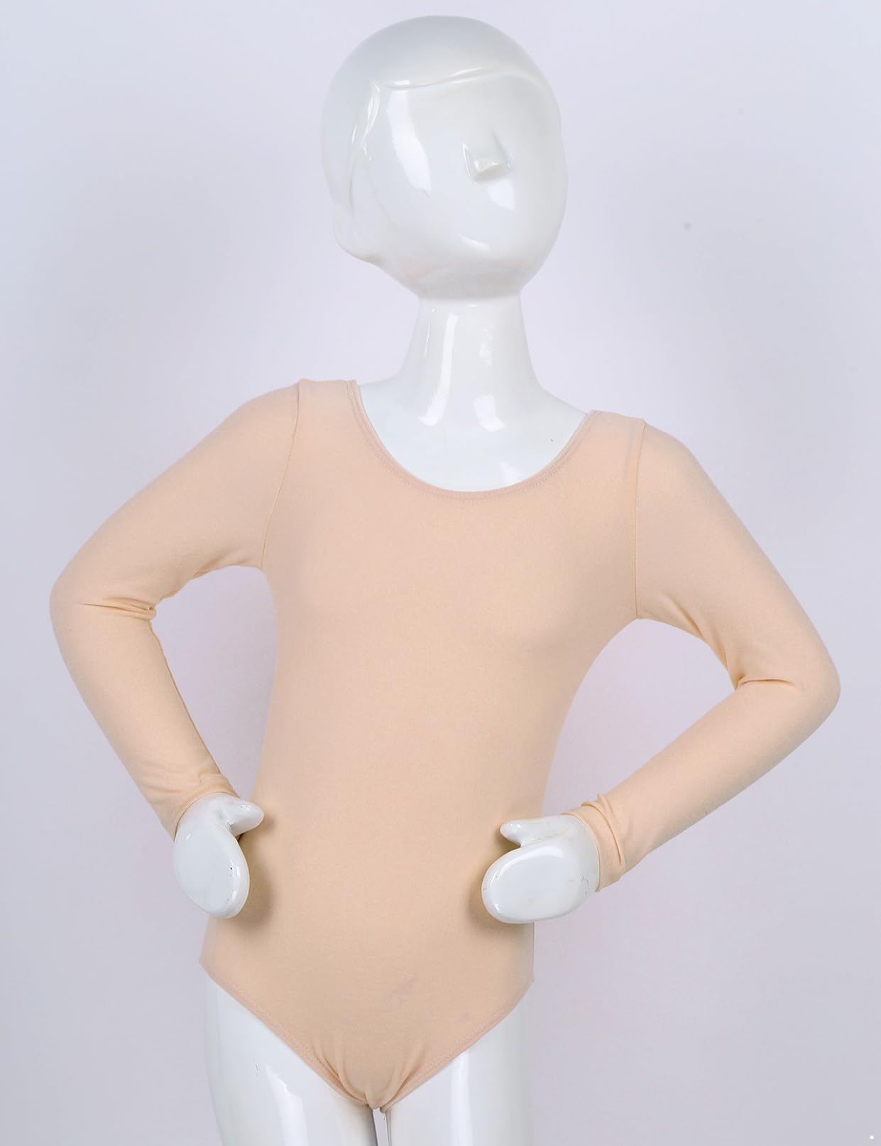 Girls Ballet Leotard - Solid Color Long Sleeve Gymnastics Bodysuit with Round Neck for Dance & Performance | Perfect for Ballet Class, Recitals, and Gymnastics Practice