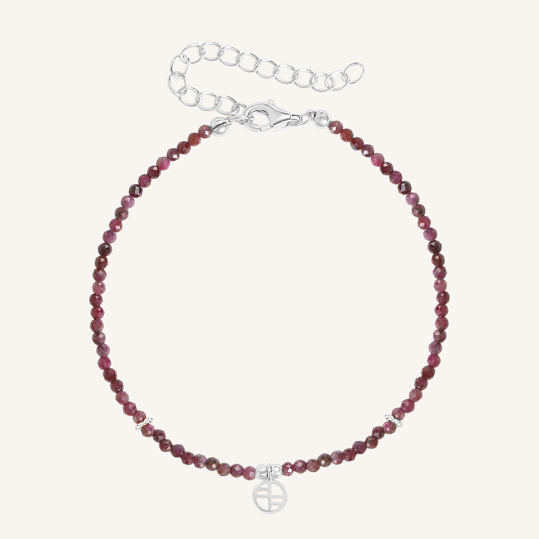 July Birthstone Bracelet - Genuine Ruby Jewelry for Women, Elegant Adjustable Bangle for Birthdays, Anniversaries & Special Occasions | Perfect Gift for July Borns & Loved Ones