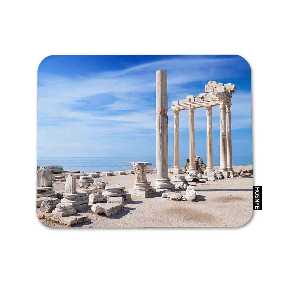 Apollo Temple Ancient Ruins Gaming Mouse Pad - Non-Slip Rubber Base with Stitched Edges - Greek Culture Themed Mouse Mat for PC & Laptop - Perfect for Gamers, Office Work & Travel Enthusiasts