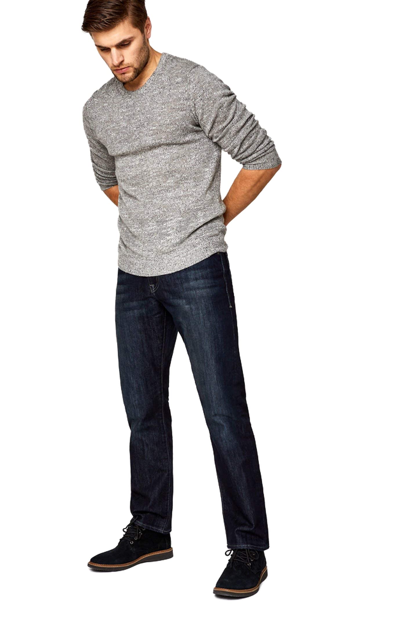 Mavi Men's Matt Classic Mid-Rise Relaxed Straight-Leg Jeans - Deep Stanford Wash, 28x32 - Comfortable Casual & Work Pants for Everyday Wear