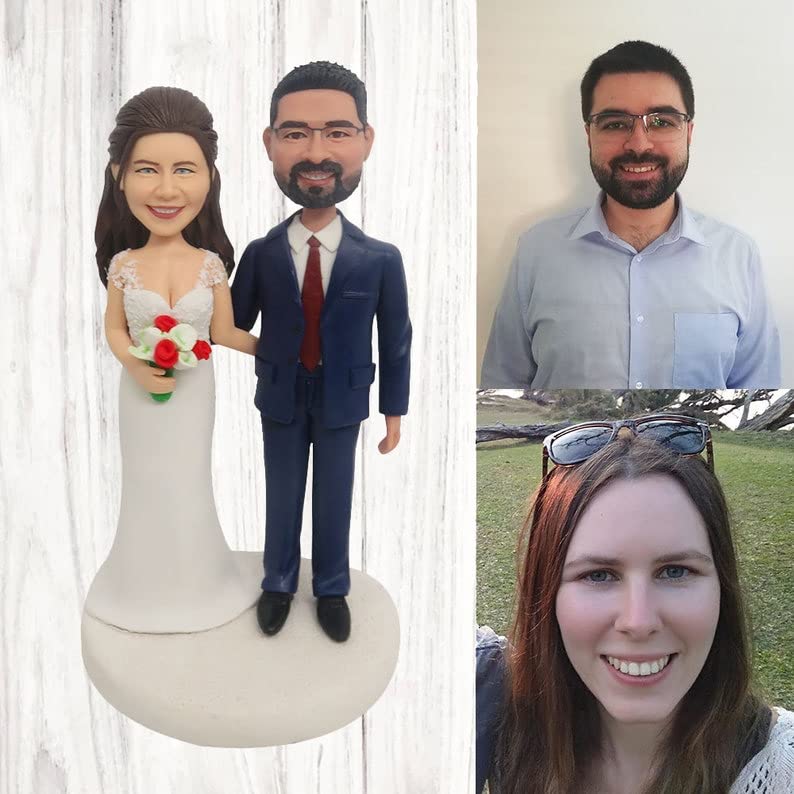 Custom Couple Bobbleheads - Groom & Bride for Wedding Gifts