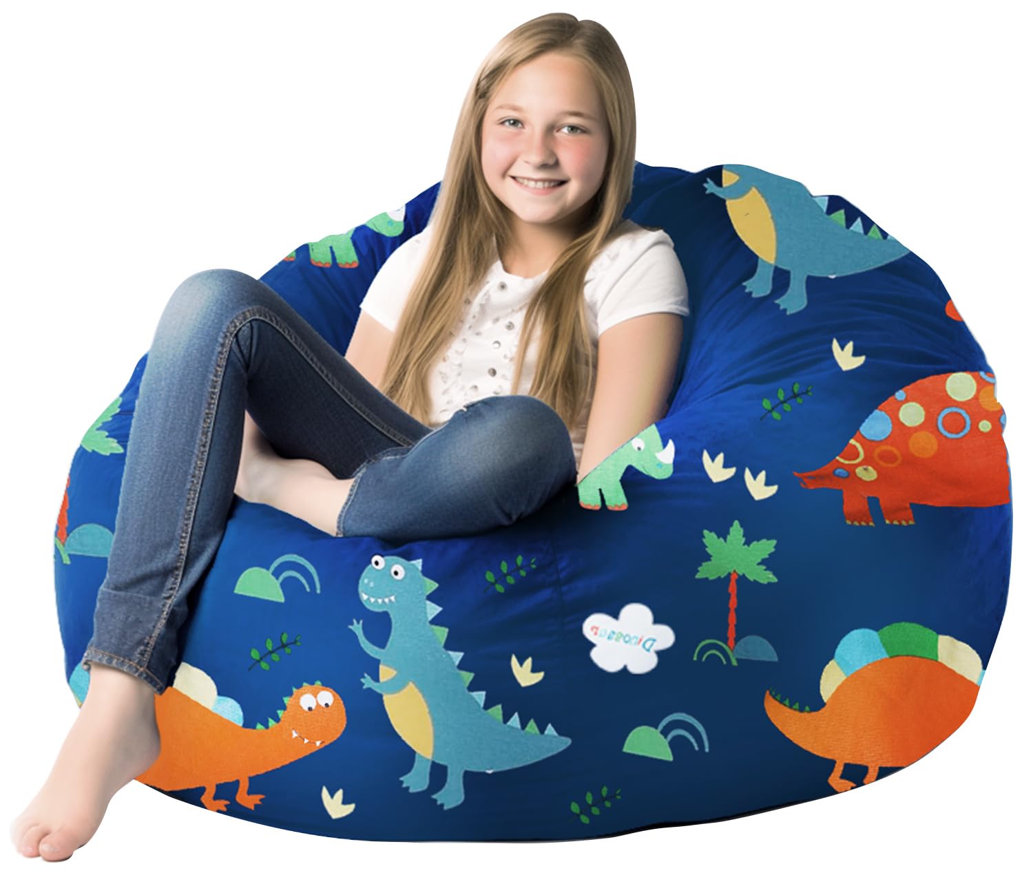 **Soft Washable Plush Dinosaur Stuffed Animal Storage Bag - XX-Large Pet Bed for Dogs & Cats, Kids Toddler Couch & Room Decor, No Beans, Removable & Stuffable - Perfect for Playrooms, Pet Lounging & Nursery Storage**