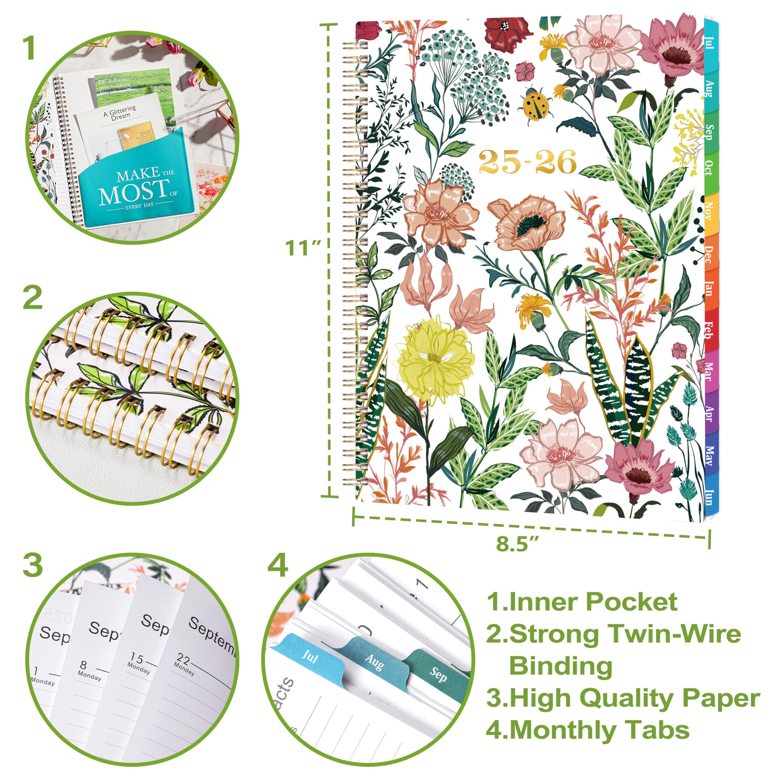 2025-2026 Academic Planner | July 2025 - June 2026 Weekly & Monthly Planner | 8.5