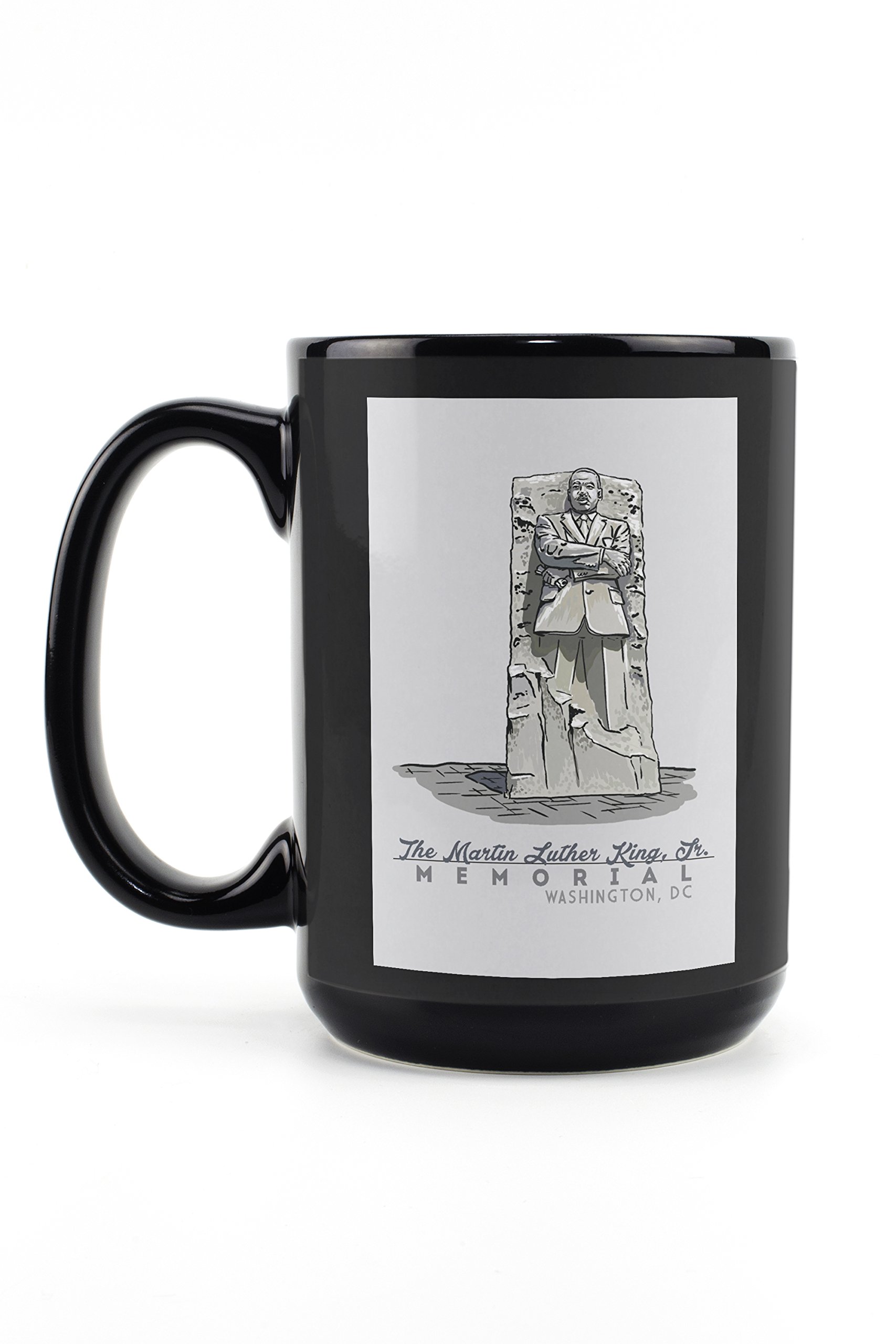 Washington DC Martin Luther King Jr Memorial 15oz Black Ceramic Coffee Mug - Microwave & Dishwasher Safe - Perfect for Home, Office & Gifts
