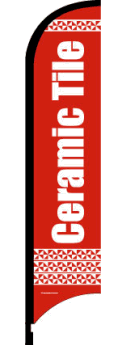 Custom Feather Flag Banner - Red & White Ceramic Tile Design | Perfect for Outdoor Events, Sports Games, and Business Promotions