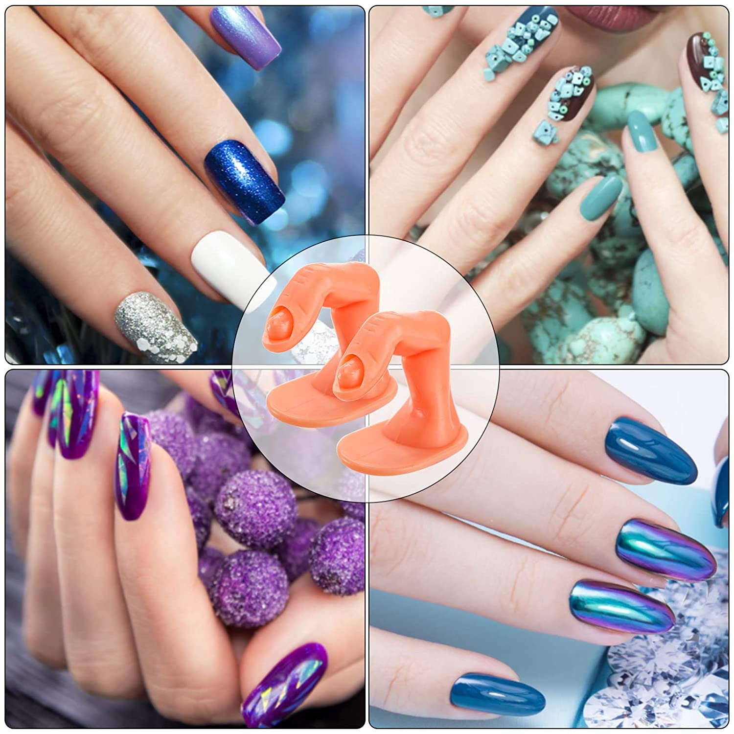 NAILWIND Nail Art Practice Finger Set - 10-Piece Nail Training Fingers Without Nails for Beginners | Nail Decoration Display & Training Tools | Perfect for Salon Practice, DIY Nail Art & Professional Skill Development
