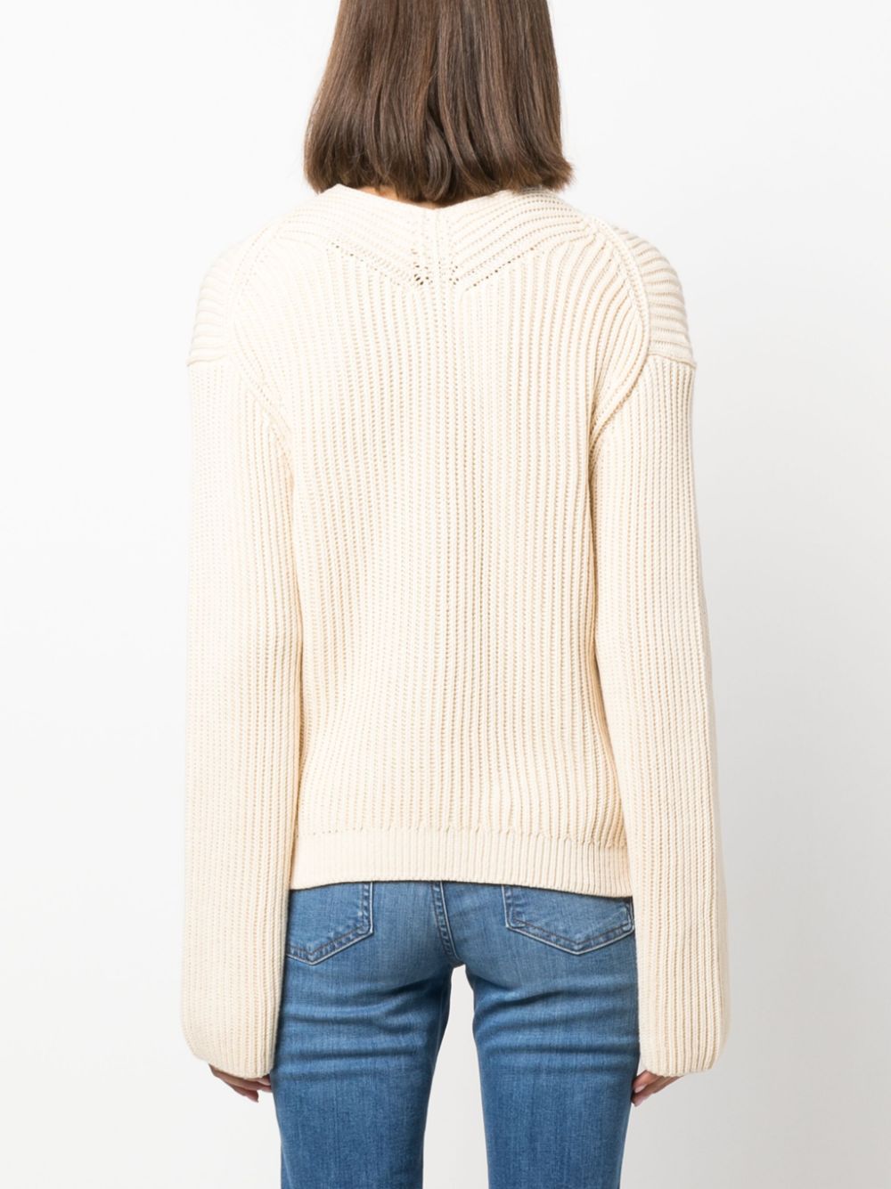Women's White Closed Knit Sweaters - Cozy Winter Pullovers for Casual Wear & Layering