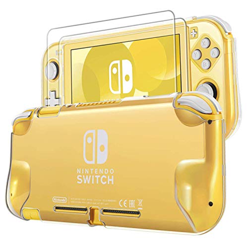 Nintendo Switch Lite Hard Protective Case with Screen Protector - 2-Piece Clear Slim Shell Cover, Lightweight Shockproof & Scratch-Resistant Grip Accessories - Perfect for Gaming, Travel, and Daily Protection