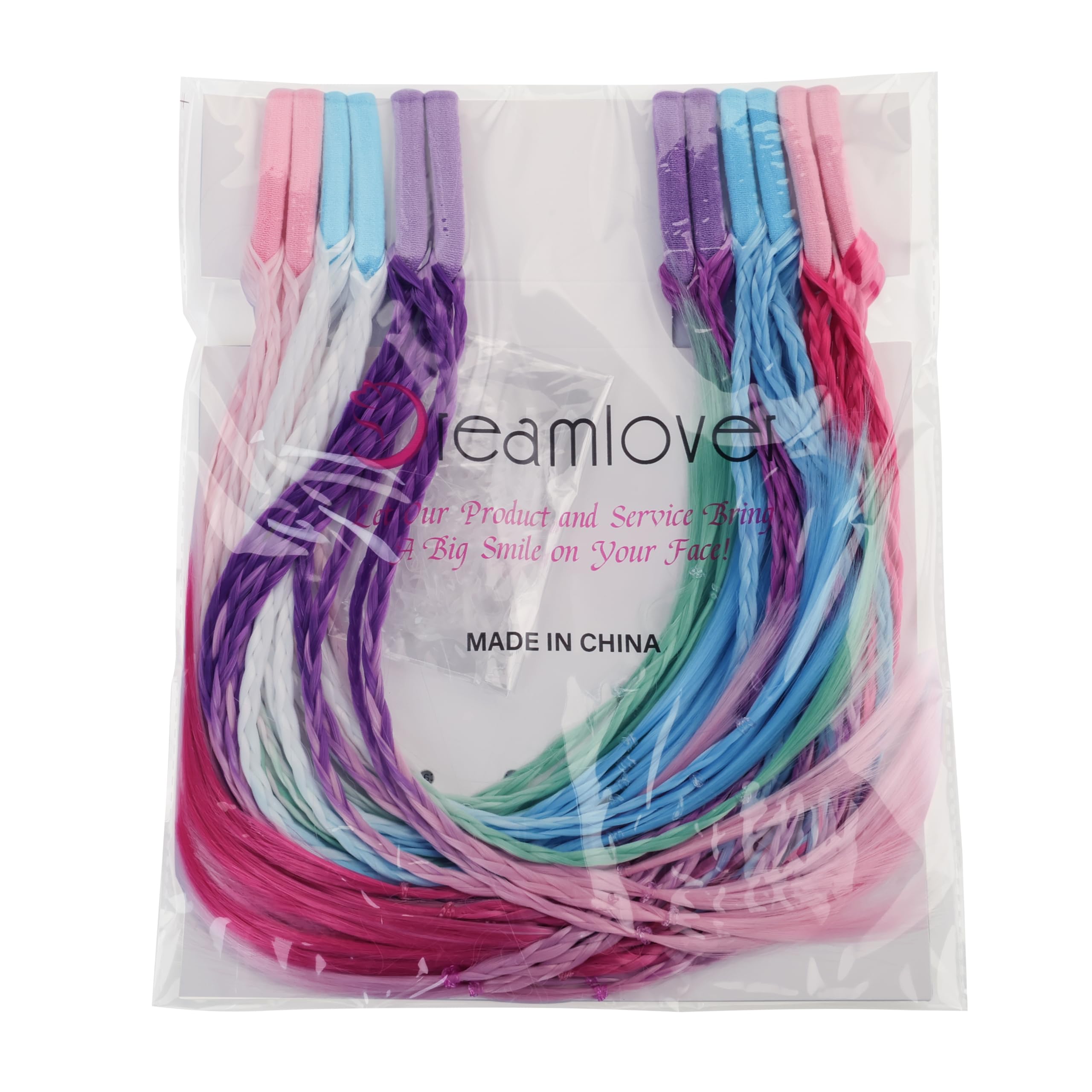 Dreamlover Kids Hair Accessories Set - 12 Piece Colorful Hair Extensions & Clips for Girls | Perfect for Crazy Hair Day, School Events & Costume Parties