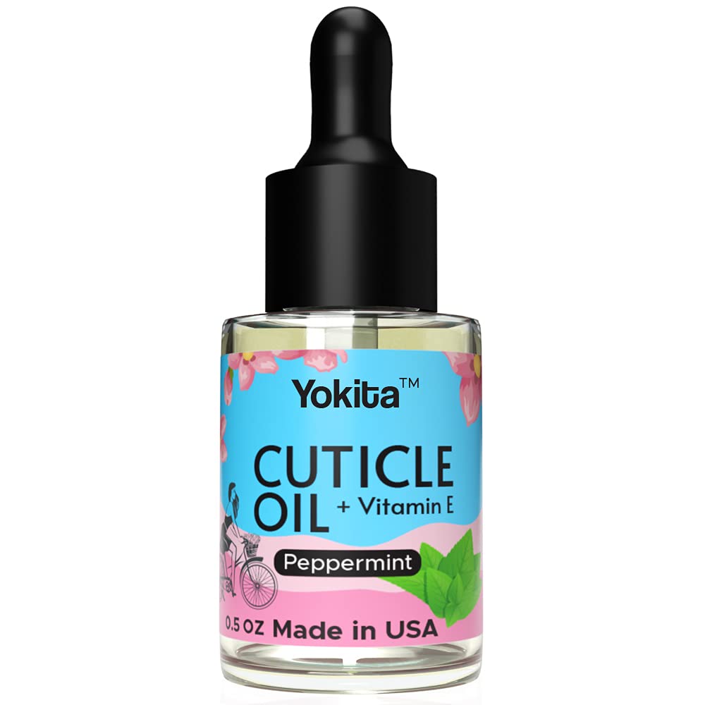 Premium Milk & Honey Cuticle Oil with Vitamin E - Natural Healing & Moisturizing Nail Treatment for Dry, Cracked Cuticles - 0.5oz Peppermint Infused - Perfect for Manicures, Pedicures & At-Home Nail Care