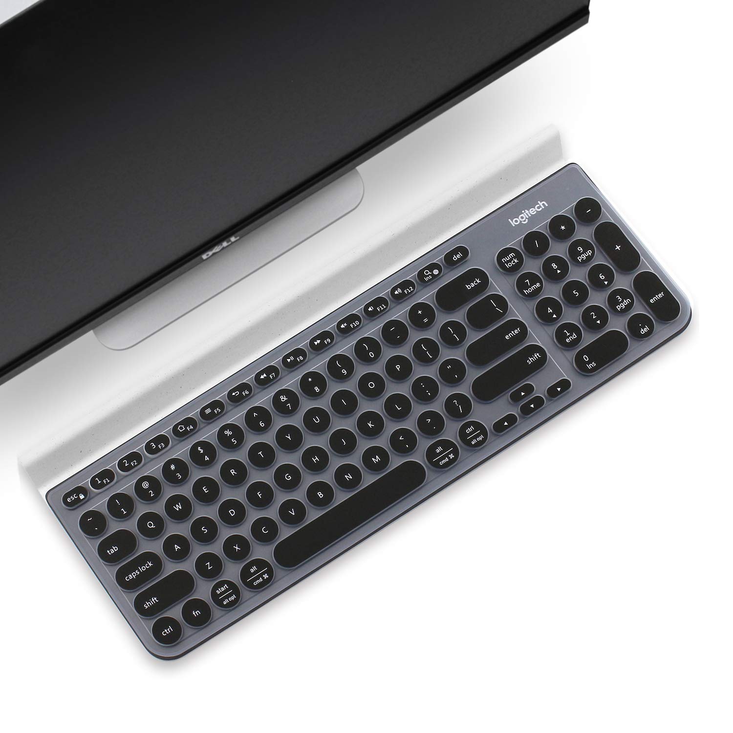 Logitech K780 Wireless Keyboard Silicone Cover - Ultra Thin Protective Skin Accessory (Black) | Dustproof, Spill-Resistant Keyboard Protector for Home & Office Use
