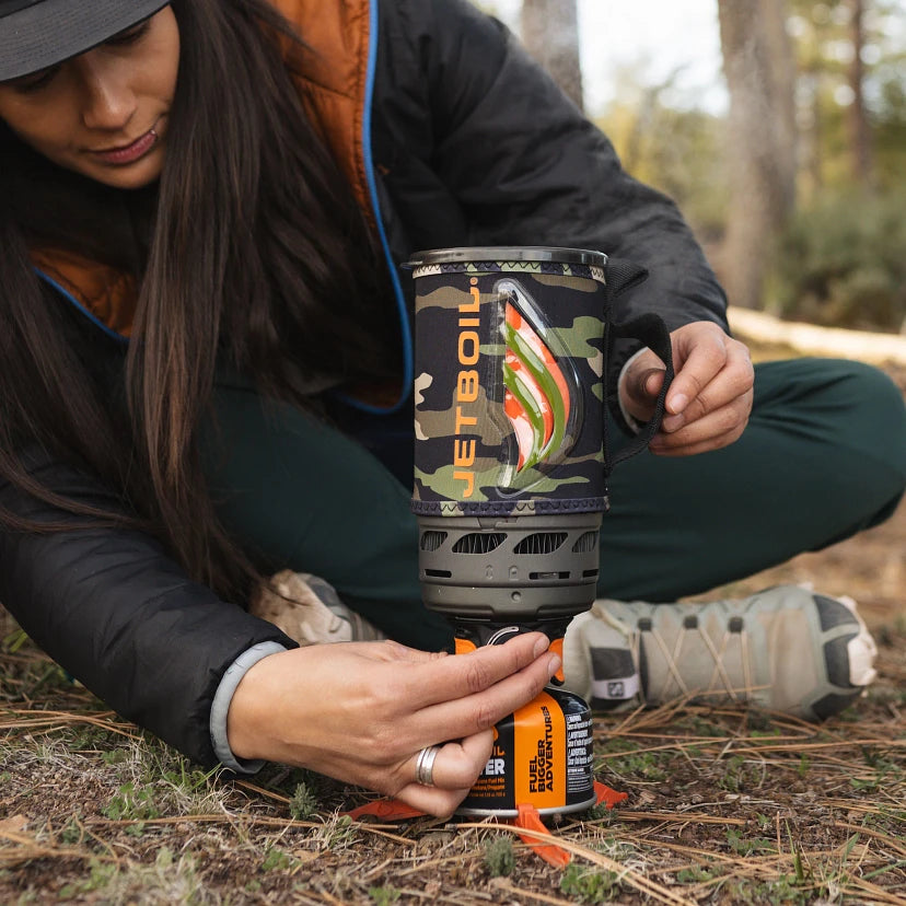 Jetboil Flash 1.0L Camping Stove System - Compact, Fast Boiling Backpacking Stove for Outdoor Adventures (Dark Camo) - Perfect for Hiking, Backpacking & Emergency Preparedness