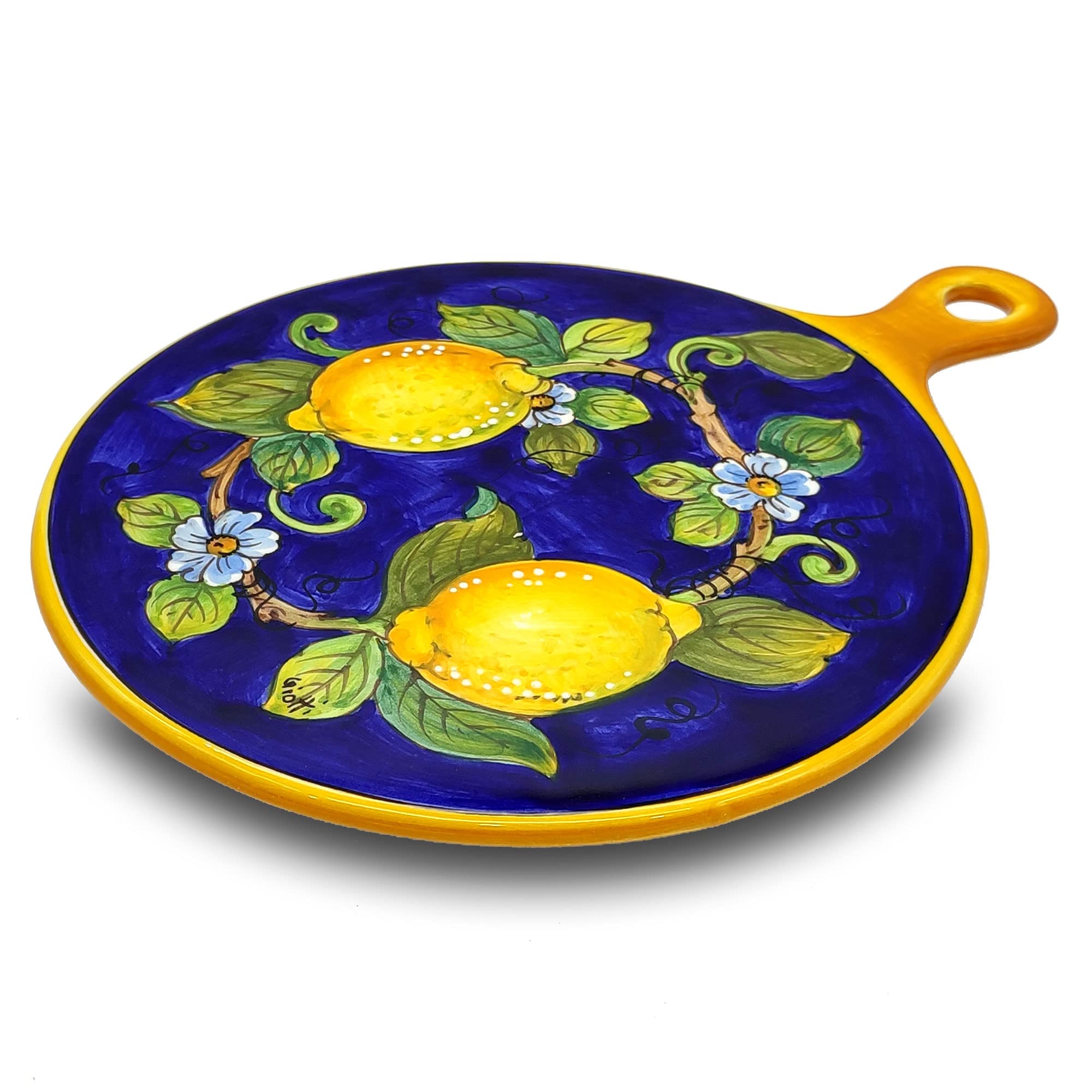 Italian Hand-Painted Ceramic Cheese Board - 10.38