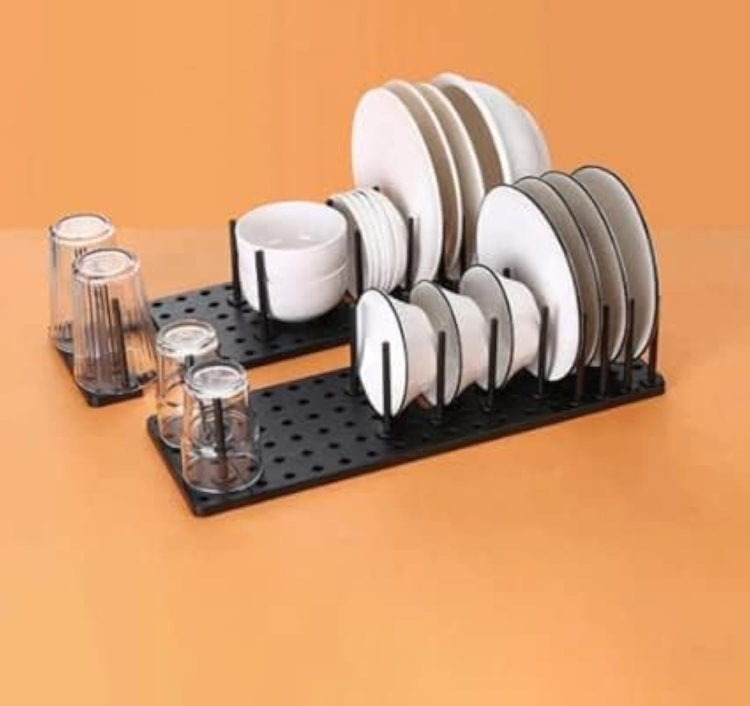 MVM Enterprise Adjustable Pegboard Drawer Organizer - Kitchen Drawer Organizers and Dividers for Utensils, Bowls & Tableware Storage - Perfect for Kitchen Organization, Pantry Shelving and Drying Rack Use
