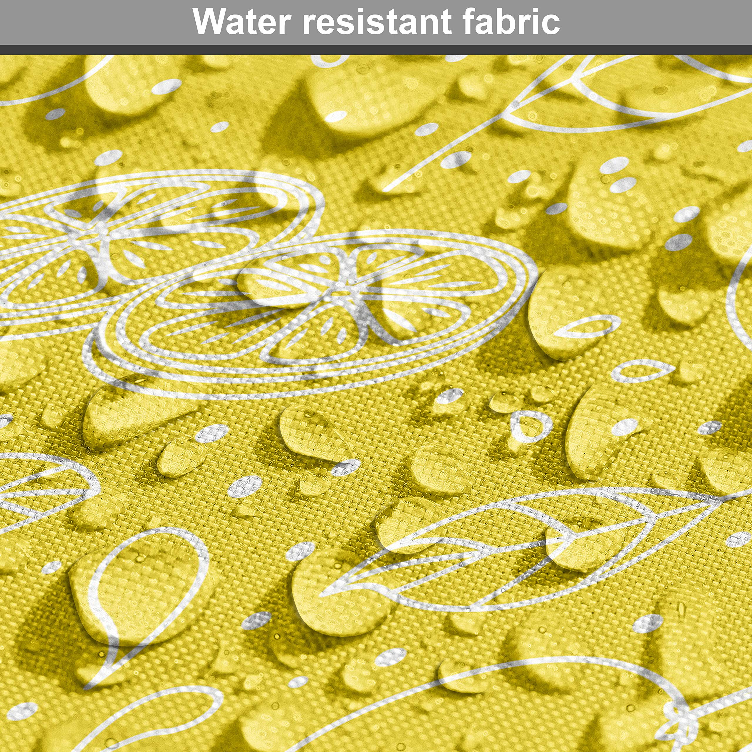 Ambesonne Yellow White Fabric - Lemons Leaves Design for Upholstery & Home Decor