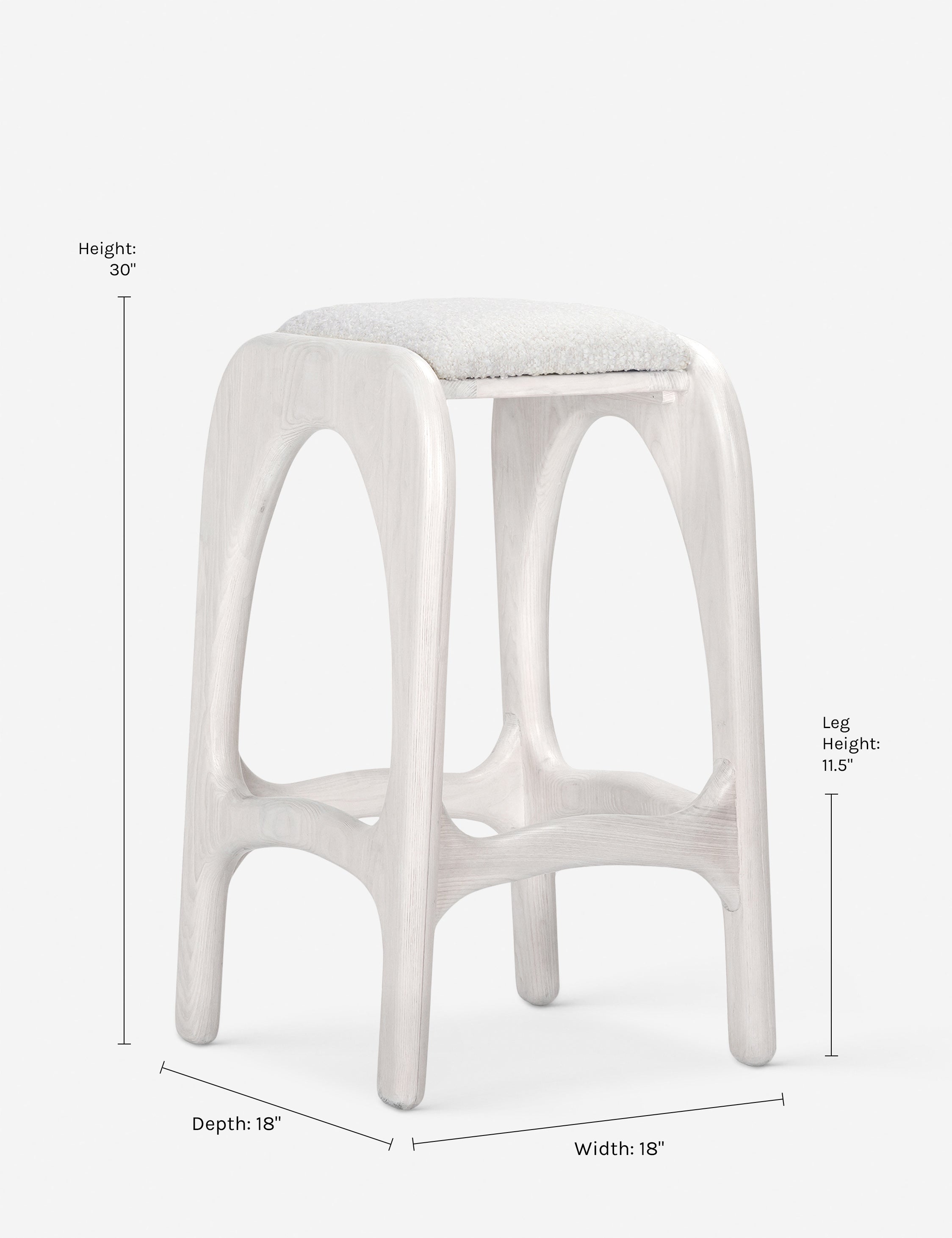 Ashford Bar Stool - Adjustable Height Modern Kitchen Counter Stool with Backrest - Perfect for Home Bars, Kitchen Islands & Dining Counter Seating