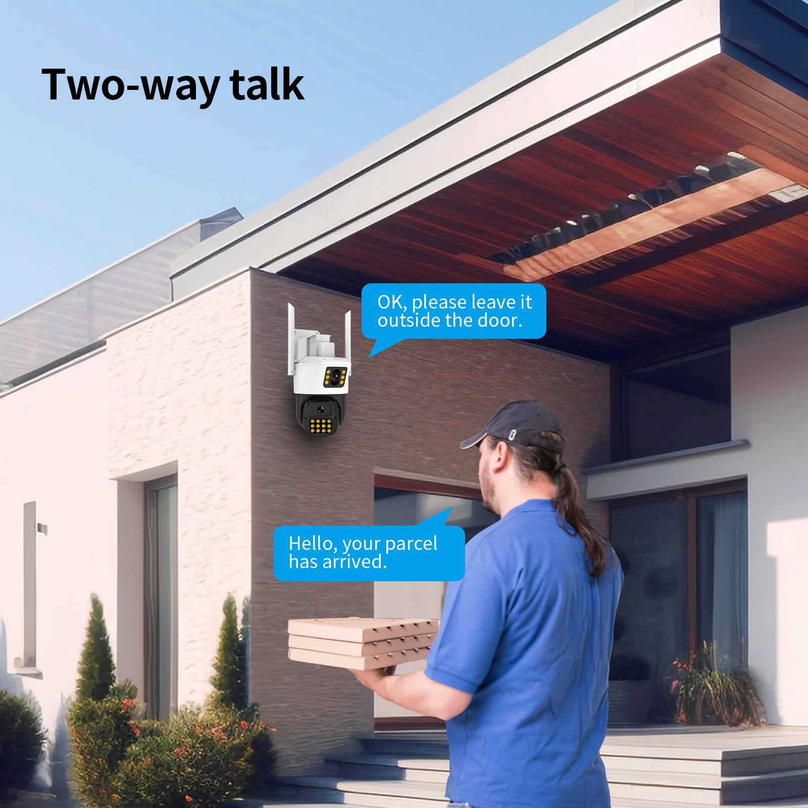 VSTARCAM 1080P Dual Lens Outdoor Security Camera with WiFi, Motion Detection, Auto Tracking & Two-Way Talk - 360° Wireless Surveillance for Home, Garage & Backyard Security