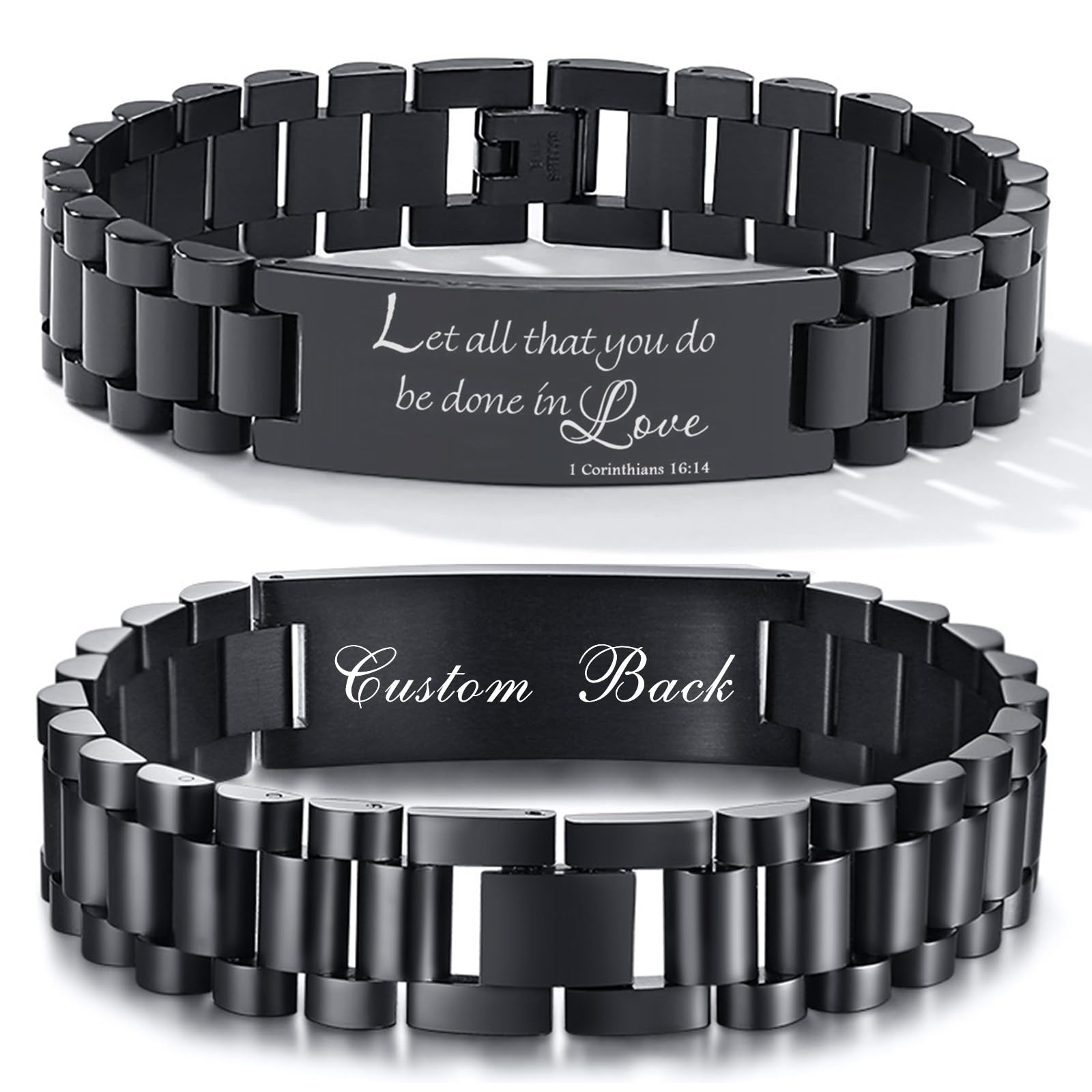 Personalized Bible Verse Bracelets - Engraved Christian Wristbands for Men & Women, Faith Gift for Prayer & Encouragement
