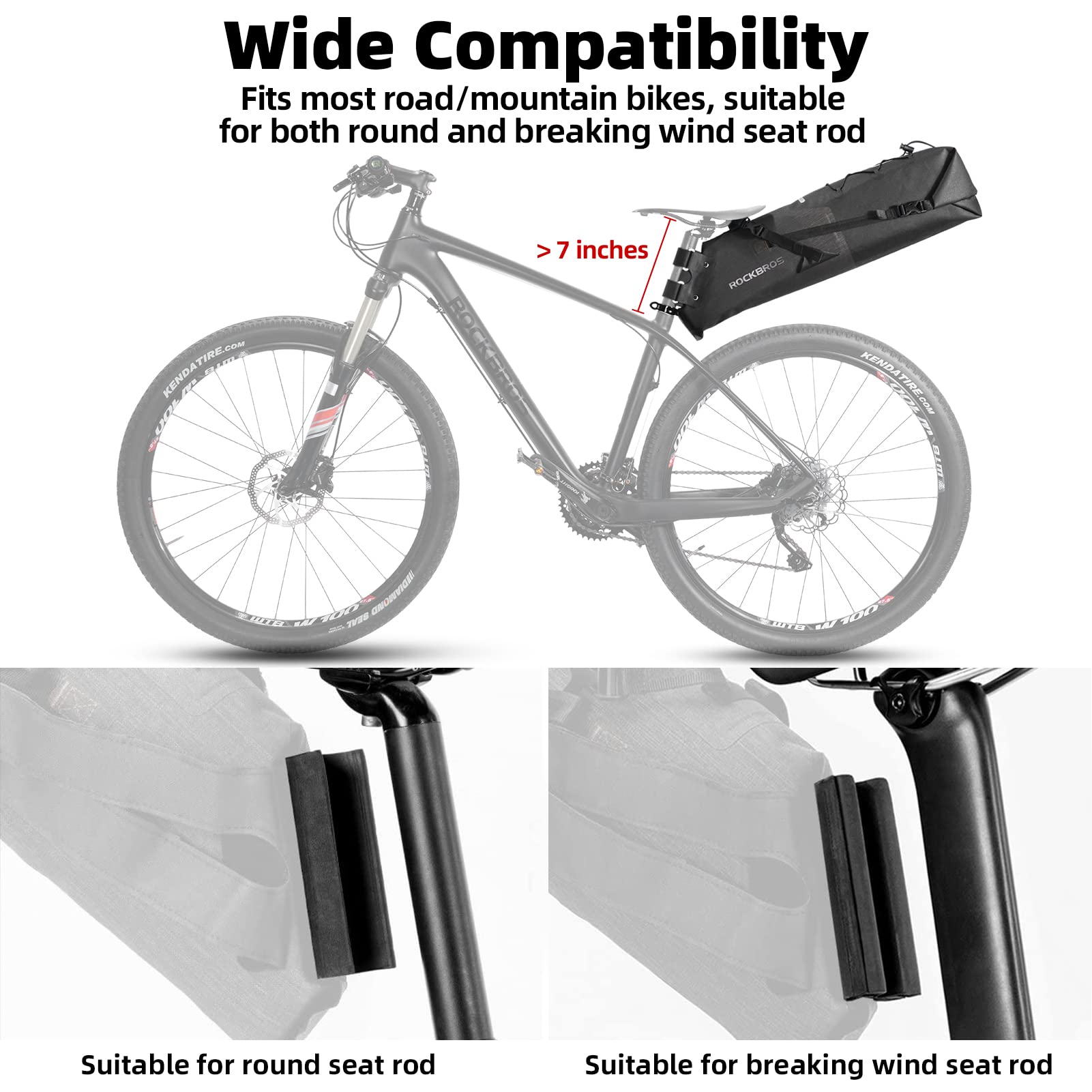 ROCKBROS Waterproof Bike Saddle Bag - 14L Large Capacity Bikepacking Seat Pack for Road & Mountain Bikes | Perfect for Cycling Adventures, Commuting & Outdoor Travel