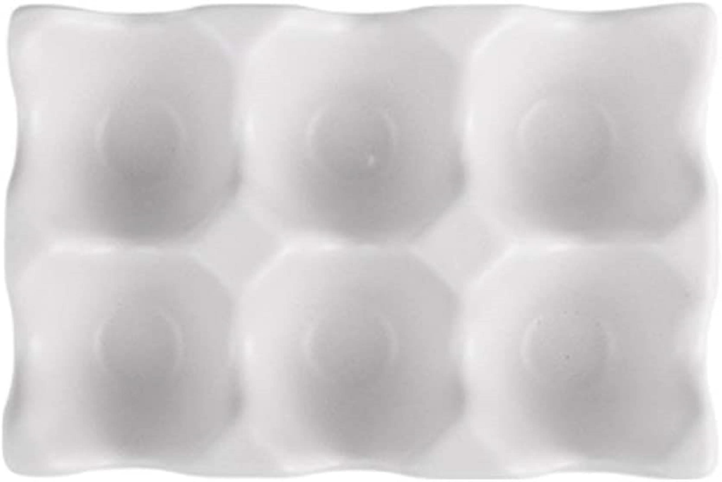 6-Cup Ceramic Egg Tray Holder - White Refrigerator & Countertop Egg Storage Organizer for Kitchen Display, Easter Decor & Fresh Egg Preservation