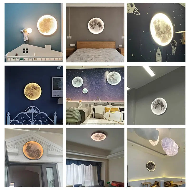 Polina LED Moon Wall Light - 3D Moon Phase Night Light for Bedroom, Nursery, Living Room - Dimmable & Energy-Efficient Wall Decor for Home, Office, and Gift Giving