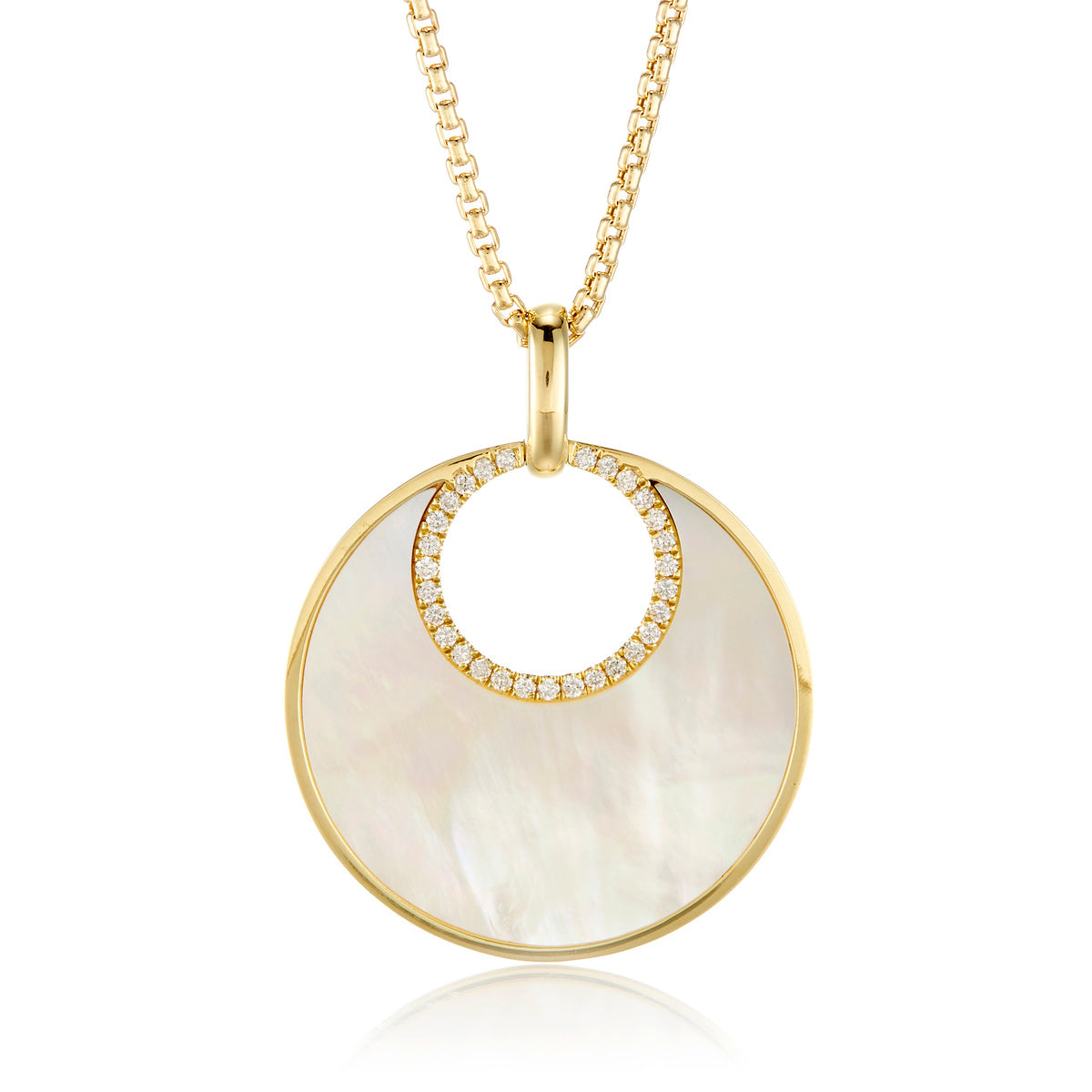 Elegant Mother of Pearl Circle Pendant Necklace for Women - Perfect for Weddings, Parties & Everyday Wear