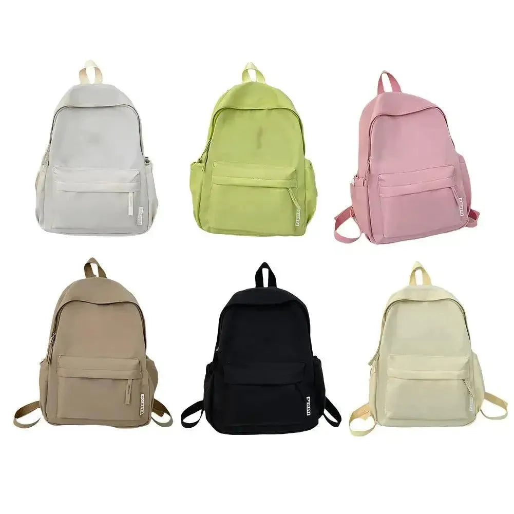 Stylish Solid Color Women's Backpack - Lightweight Durable Travel & School Bag for Everyday Use
