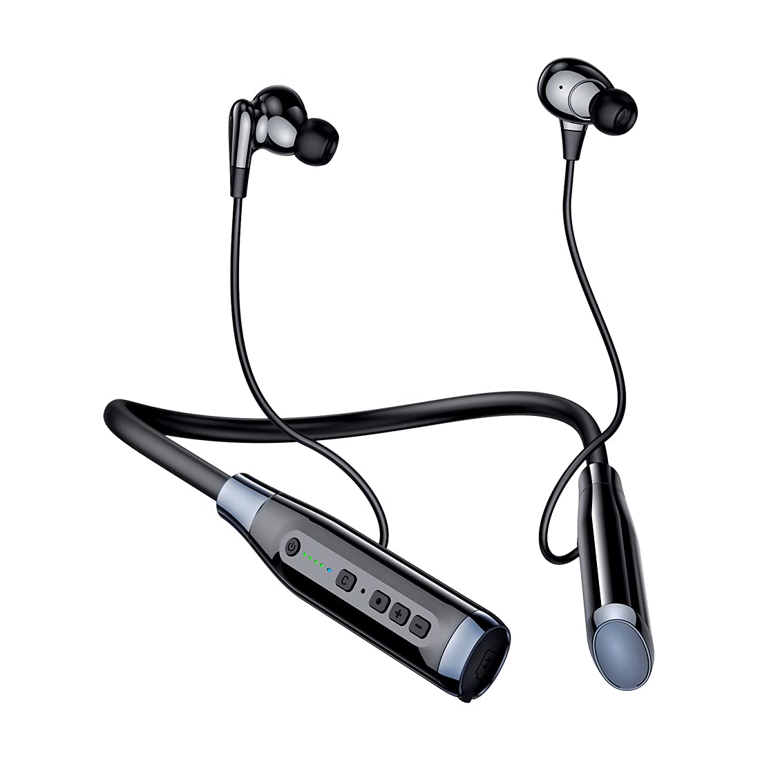 SOPPY Bluetooth 5.0 Neckband Earphones - 120 Hours Playtime, Wireless Headphones with Mic, IPX5 Sweatproof Earbuds for Running & Workout, Magnetic Lightweight Headset with Noise Cancellation - Perfect for Gym, Jogging & Outdoor Activities