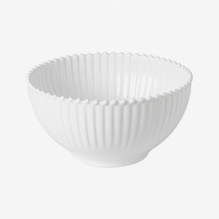 Costa Nova Pearl White Serving Bowl - Elegant Porcelain Dish for Salads, Pasta, and Desserts - Perfect for Dinner Parties and Family Gatherings