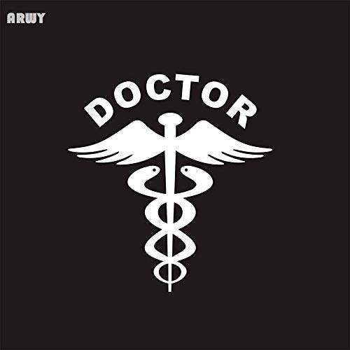 ARWY Reflective White Doctor Car Stickers - Exterior Decals (2-Pack) - Standard Size for Any Vehicle - Ideal for Nighttime Visibility & Medical Professionals