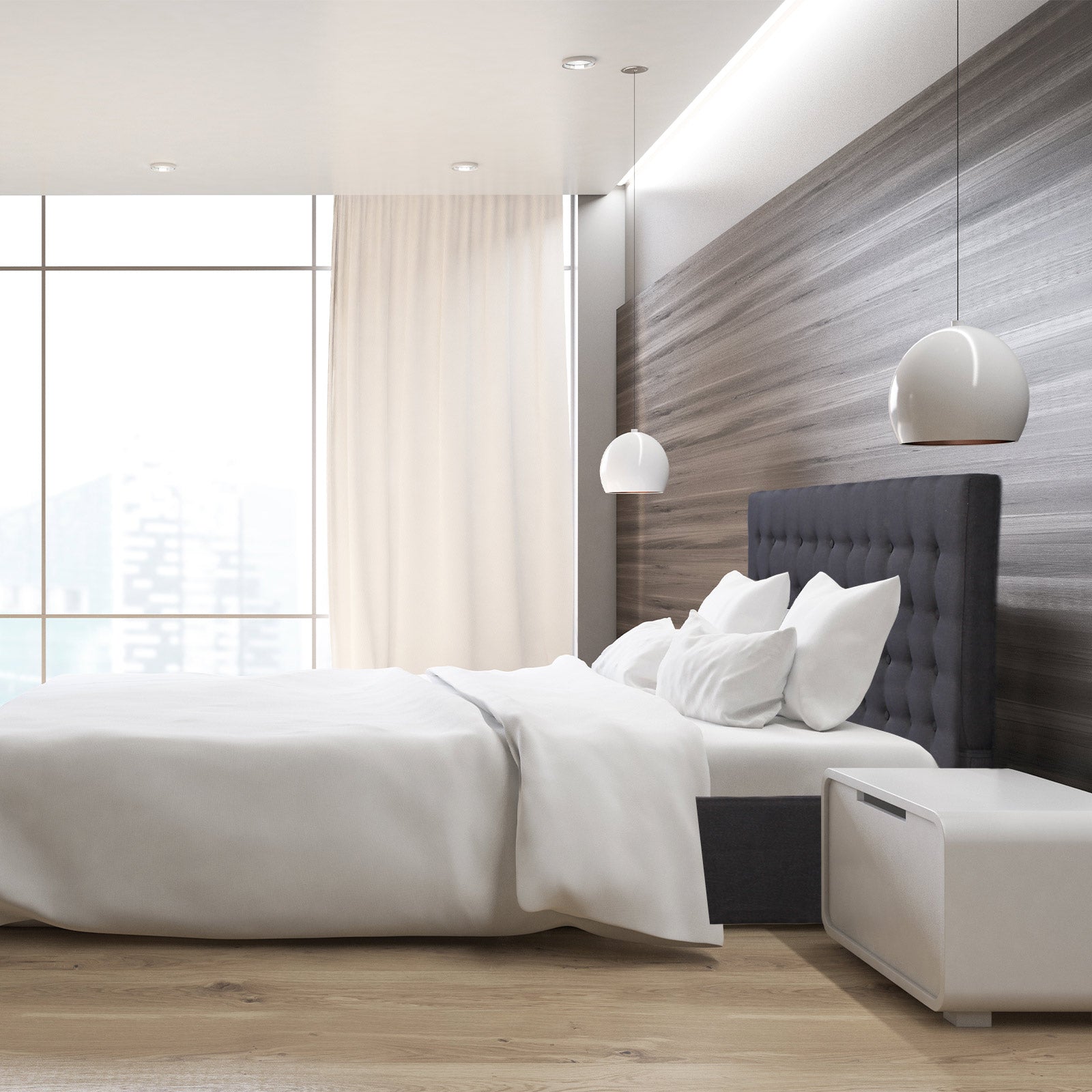 Dark Grey Single Gas Lift Storage Bed Frame - Modern & Space-Saving Bedroom Furniture for Small Spaces | Decor Eden