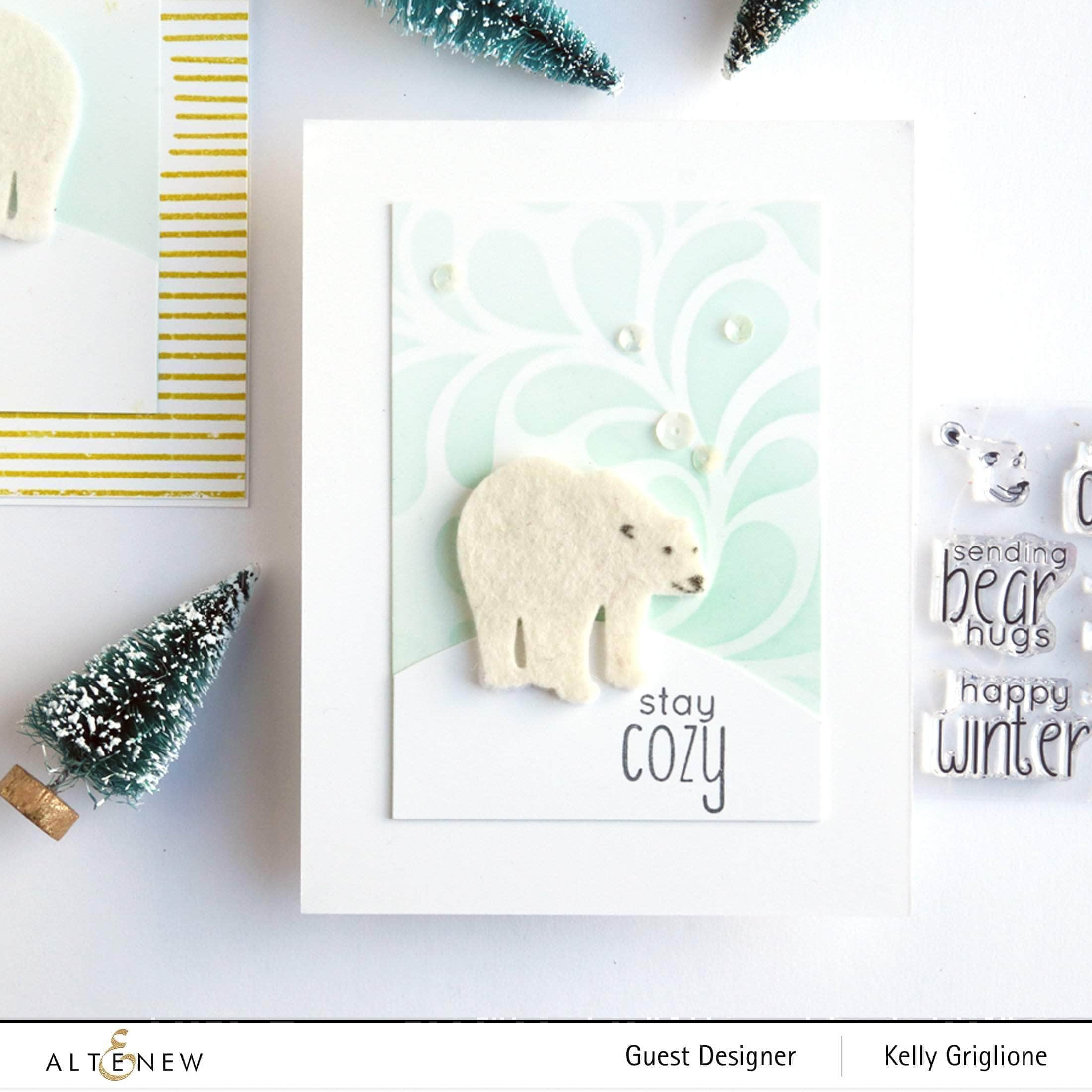 Mini Delight Polar Bear Stamp & Die Set for Card Making - Winter Scrapbooking, DIY Greeting Cards, and Paper Crafting Projects