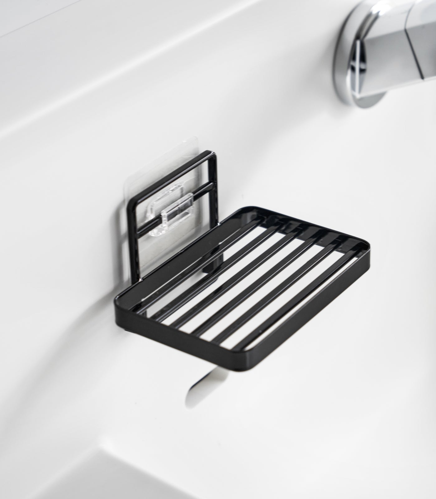 Stainless Steel Soap Holder with Strong Adhesive - Wall Mount Bathroom Organizer for Shower, Kitchen Sink & Travel