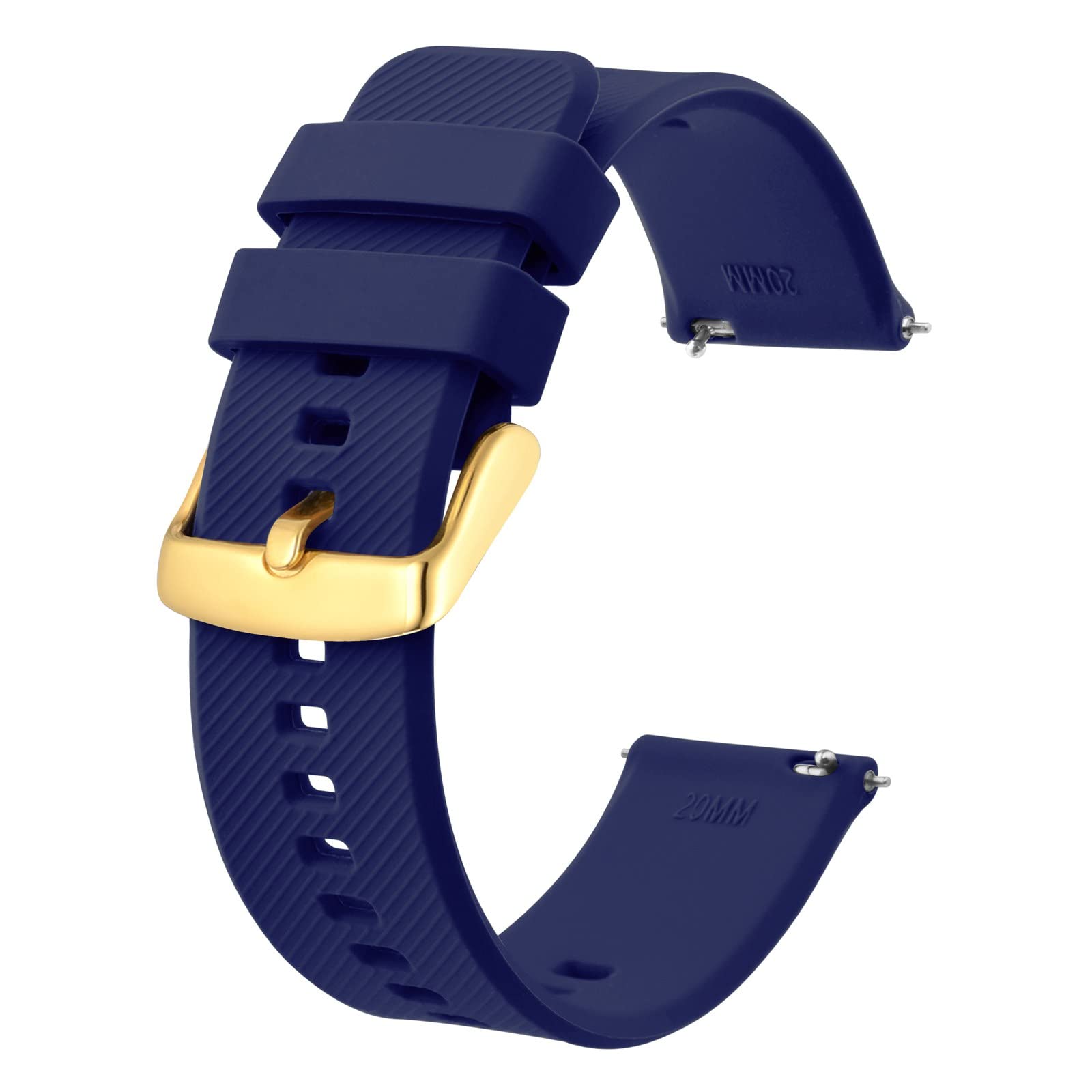 BISONSTRAP Quick Release Silicone Watch Band - 18mm 19mm 20mm 21mm 22mm Durable Soft Strap for Men Women - Perfect for Sports, Work & Everyday Wear